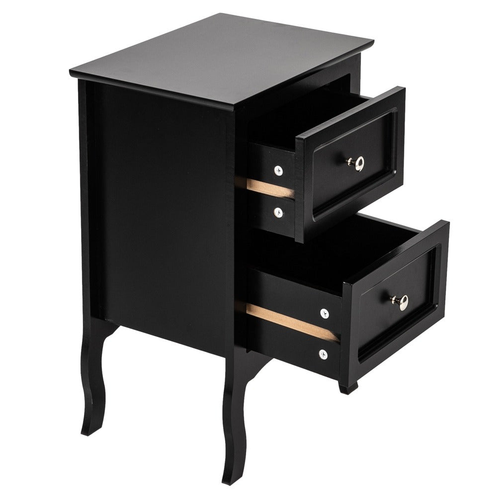 Nightstand with 2 Drawers, Night Stands for Bedrooms, Small Bed Side Table/ Night Stand with Drawers for Small Spaces