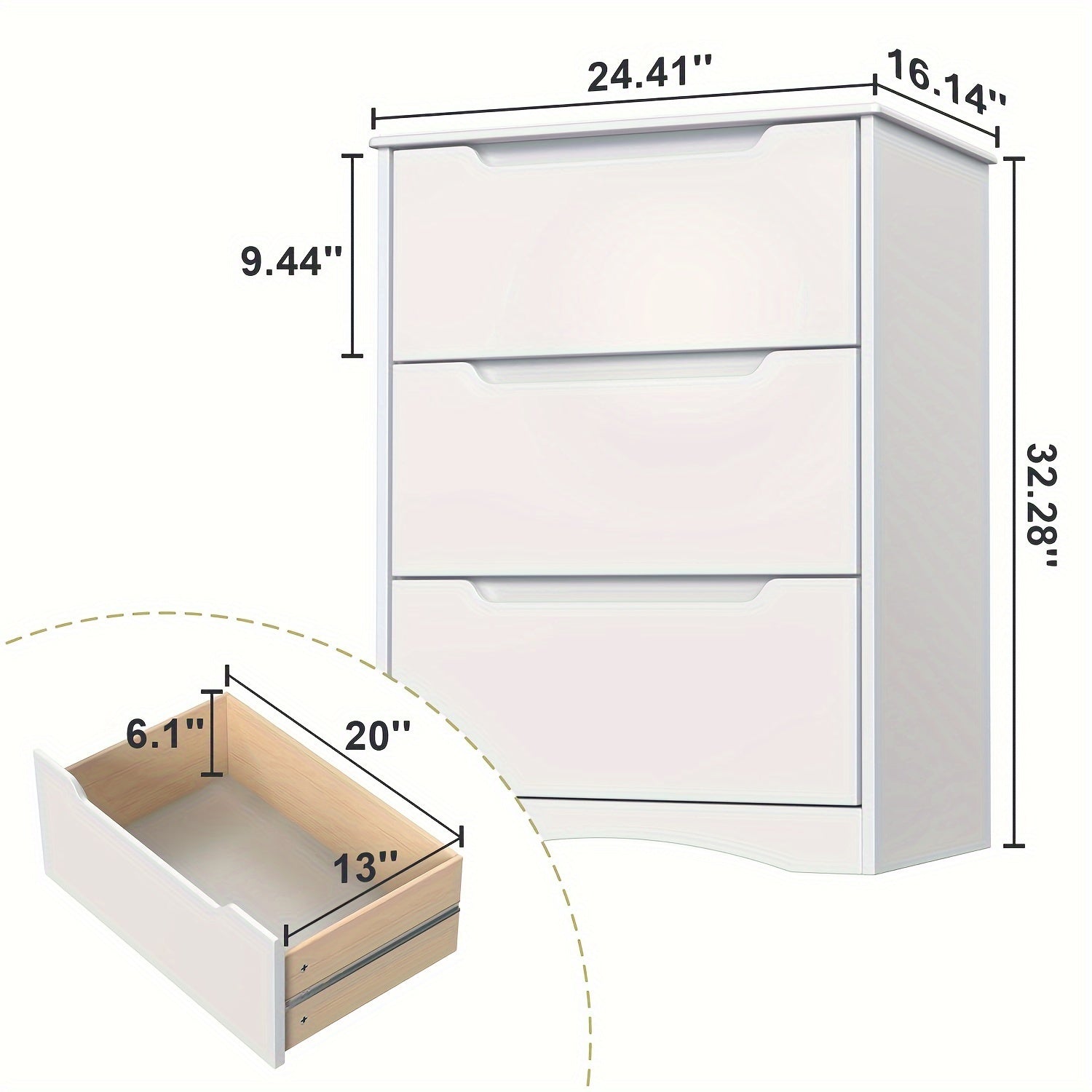 Dresser For Bedroom, 3 Drawers Dresser, 4 Chest Of Drawers, 5 Drawers Chest, White Dresser For Dedroom With Embedded Handle, Sturdy Anti-Tripping Device, Chest Of Drawers With Large Storage Capacity For Hallway, Office, Livin