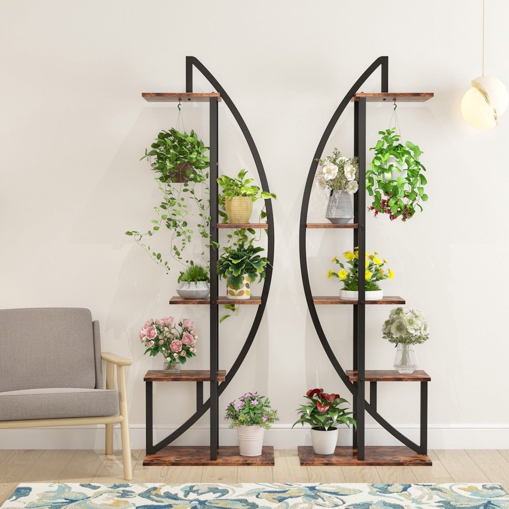 5-Tier Plant Stand Pack of 2, Multi-Layer Bonsai Flower Rack (in cm)