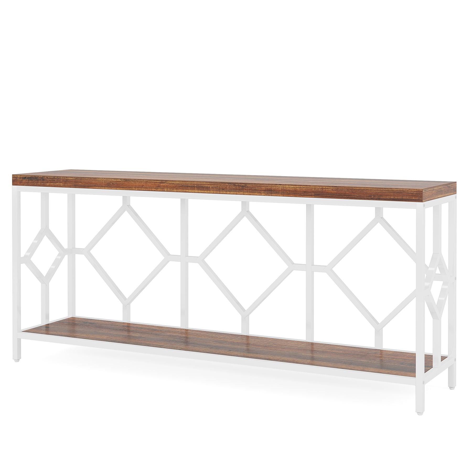 2-Tier Console Table, 180 cm Extra Long Sofa Table with Open Storage Shelf