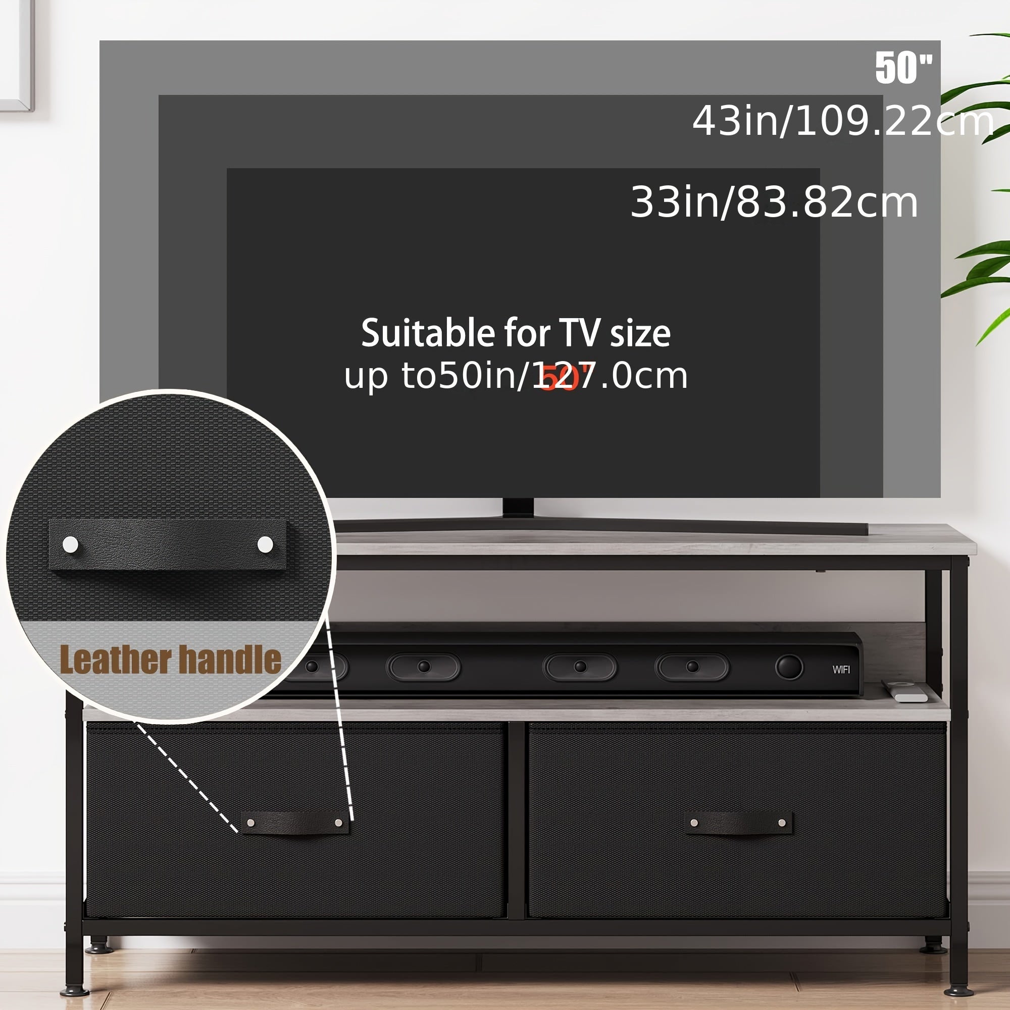 Dresser TV Stand, Entertainment Center With Storage, 127cm TV Stand For Bedroom Small TV Stand Dresser With Drawers And Shelves, TV & Media Console Table Furniture For Living Room, Black