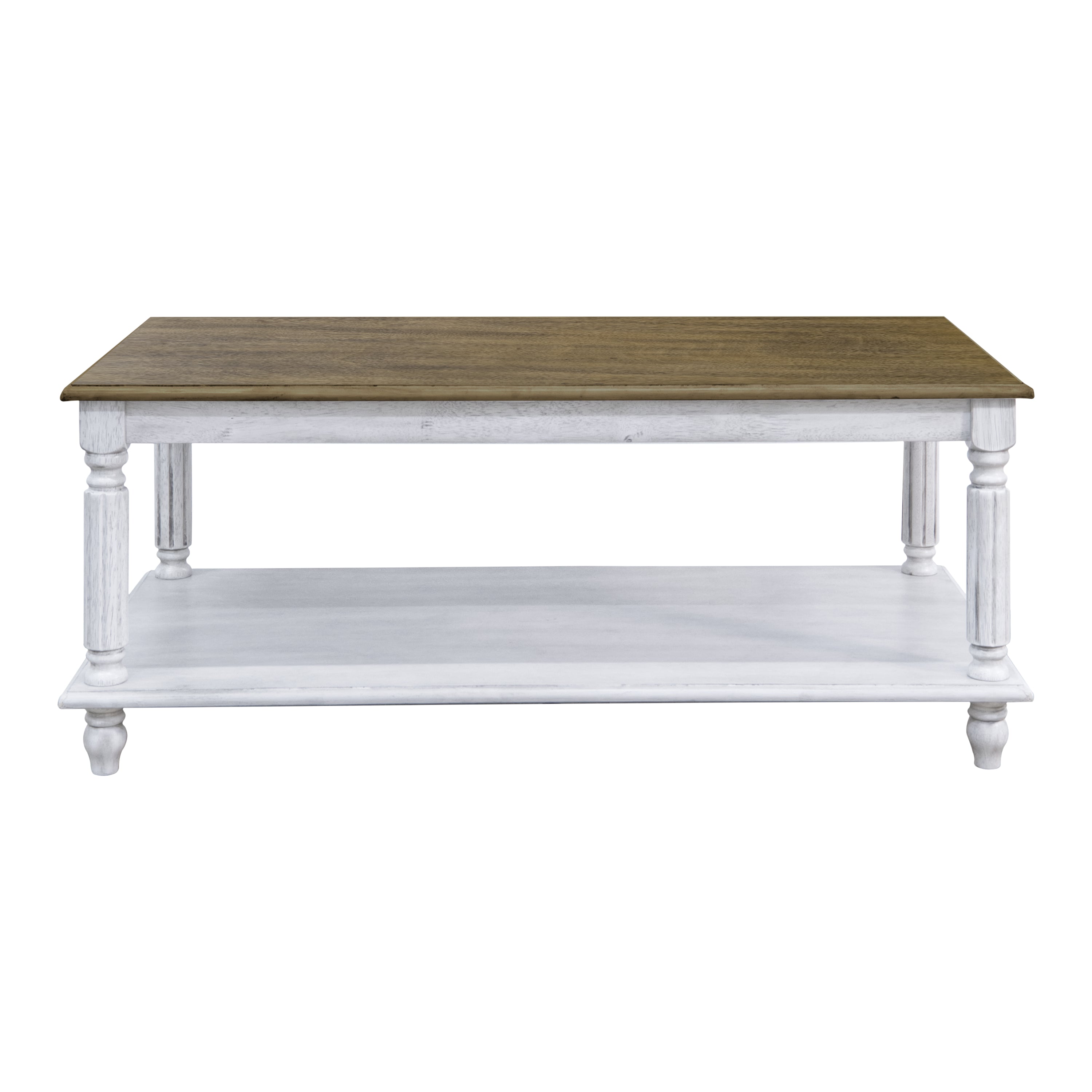 Rectangular Solid Wood Top Coffee Table