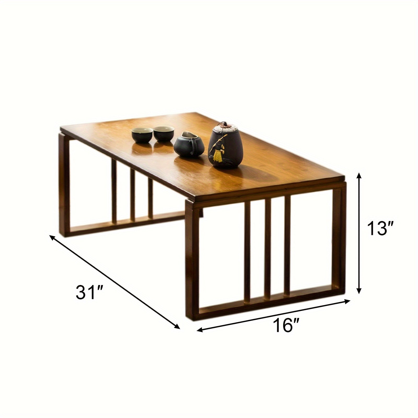 Folding Coffee Center Table Low Leg Ground Retro Coffee Table