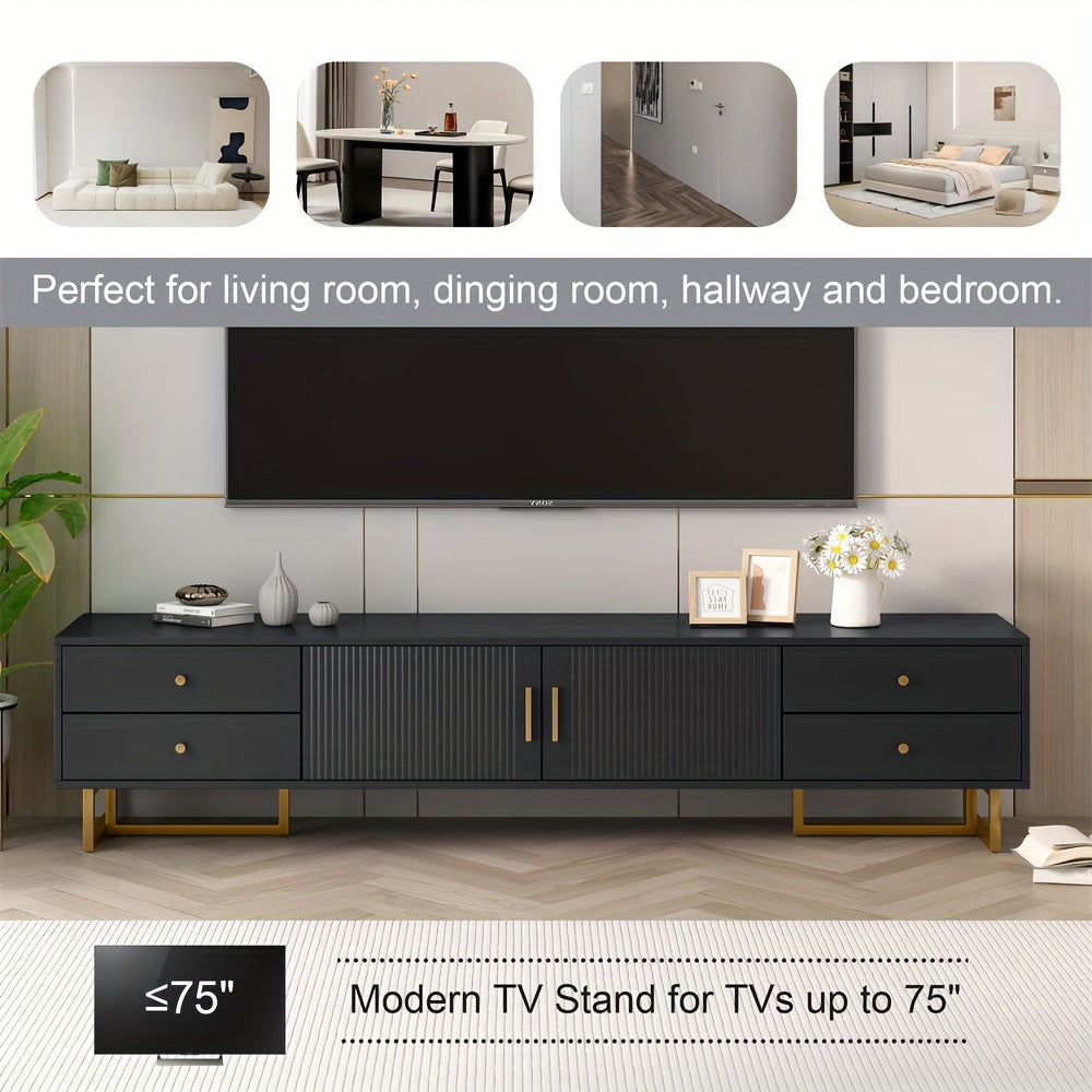 TV Stand For 65+ Inch TV, Entertainment Center TV Media Console Table, Modern TV Stand With Storage, TV Console Cabinet Furniture For Living Room