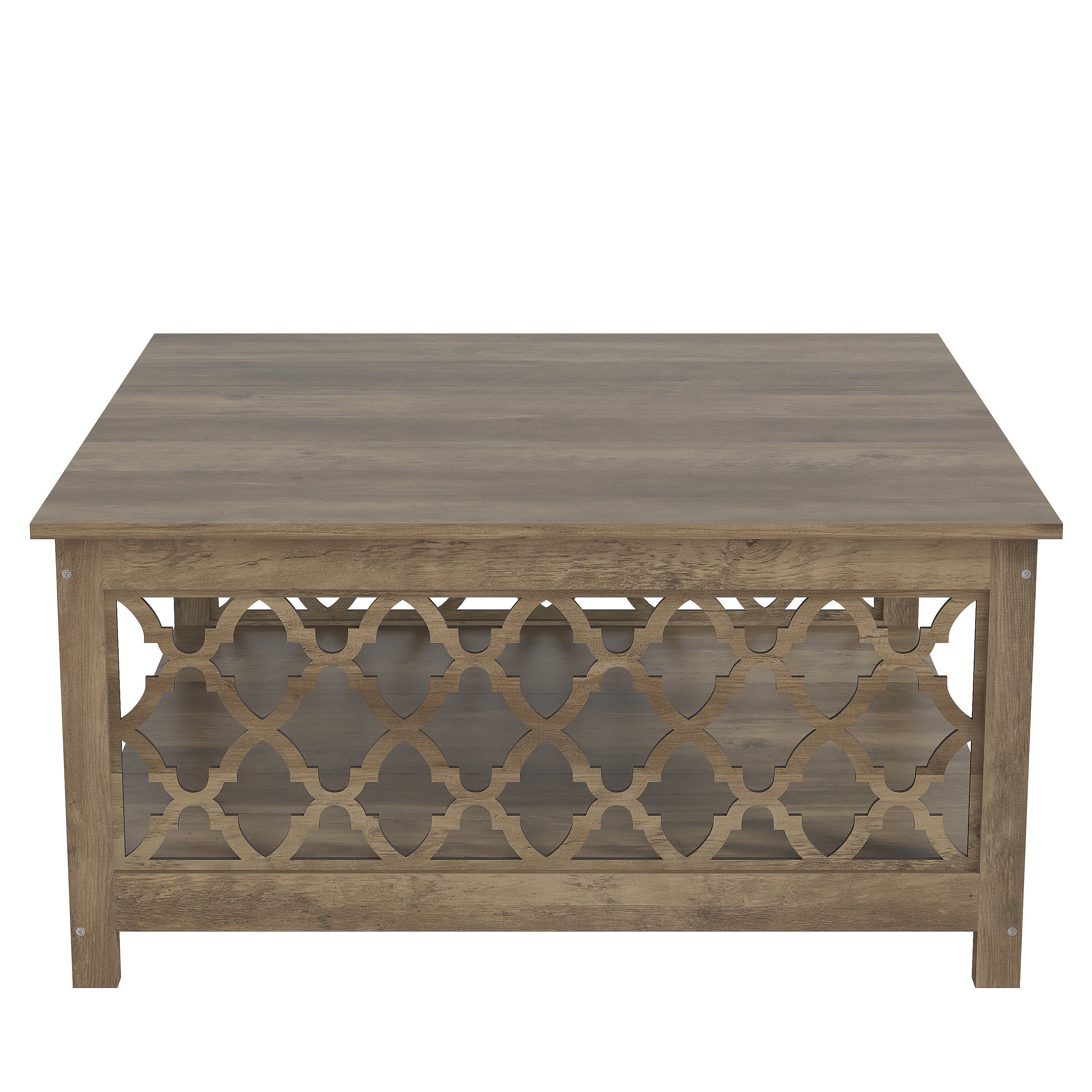 Square Wood Top Coffee Table