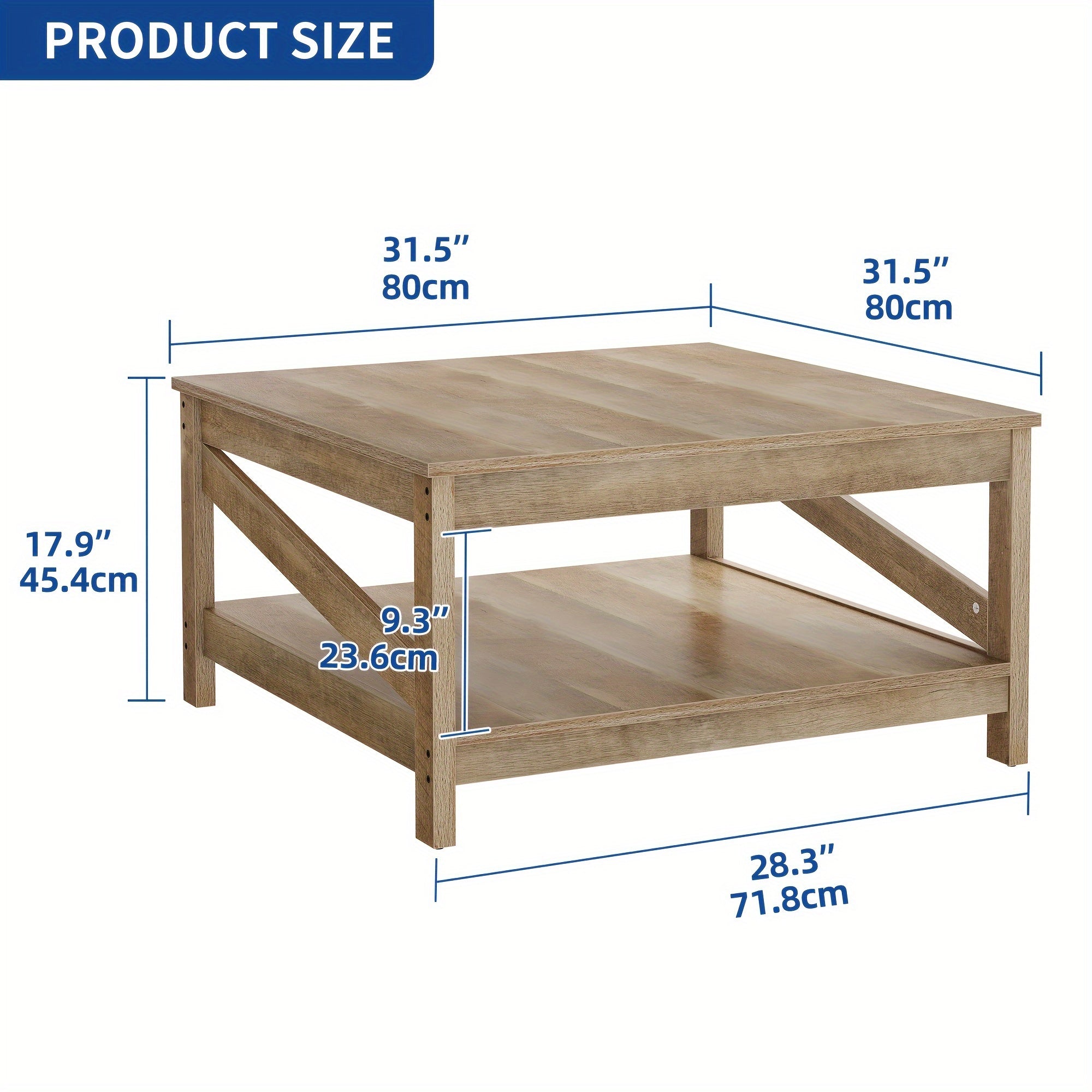 Versatile Oak Coffee Table With Ample Storage For Cozy Living Room