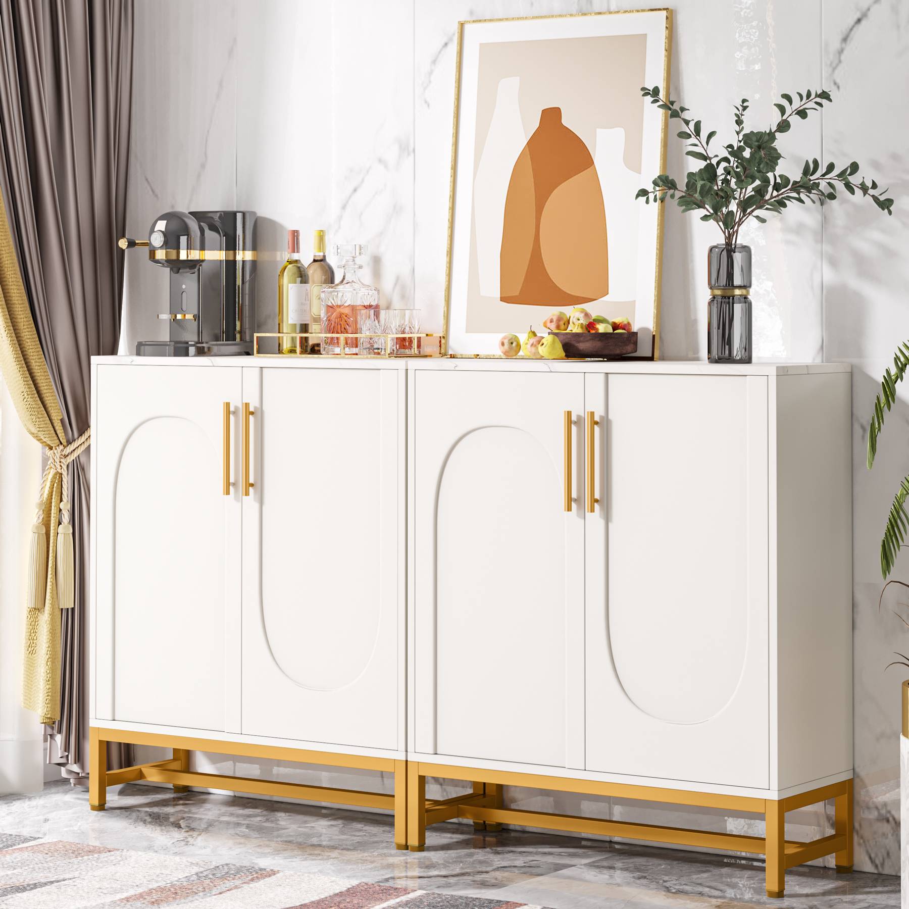 Modern Sideboard Buffet Storage Cabinet with Adjustable Shelves (cm)