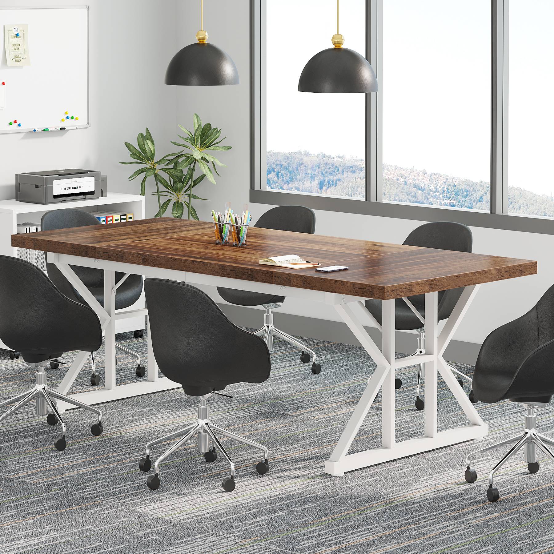 183CM Conference Table, Rectangle Meeting Room Table Executive Desk