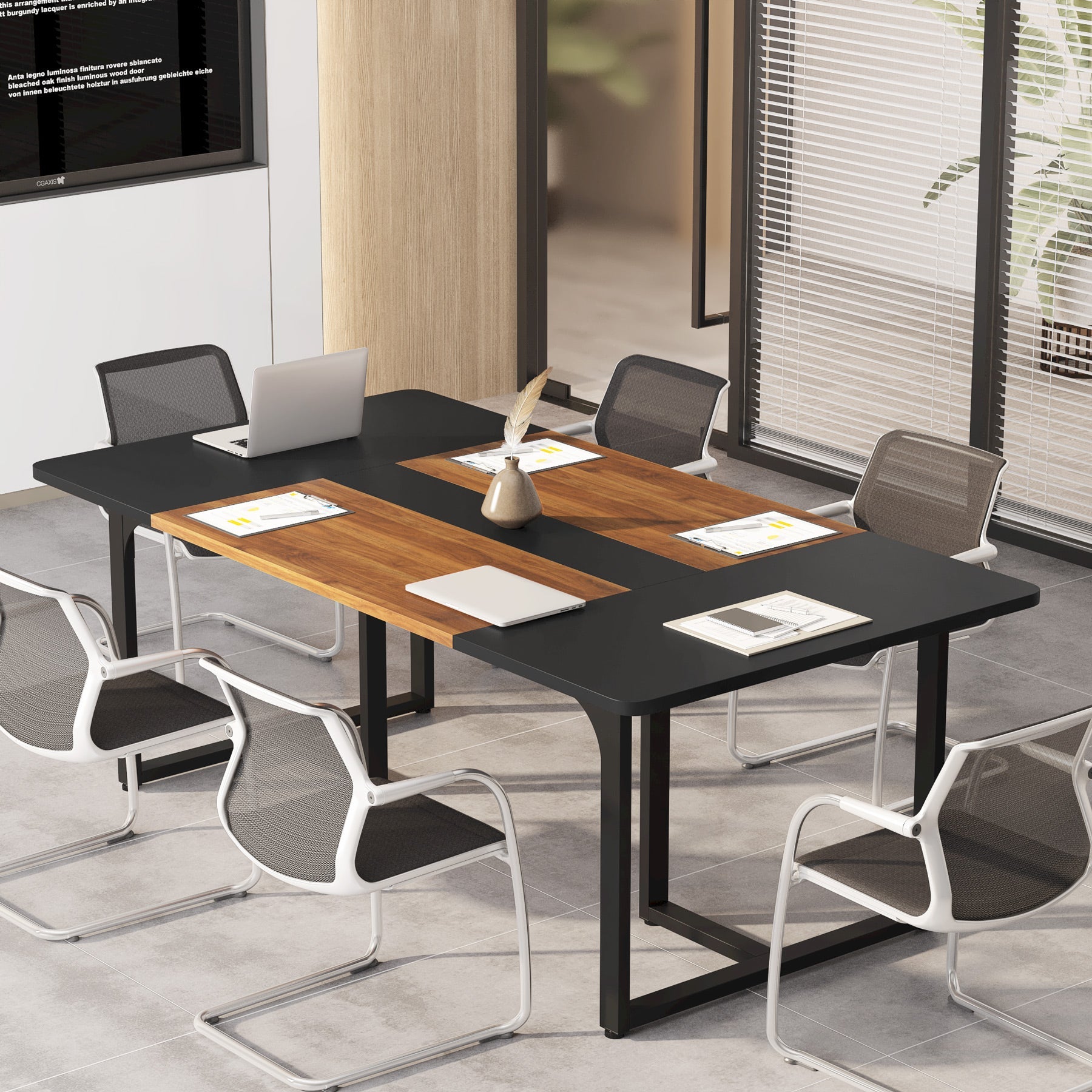 180 cm Conference Table, 180 cm Rectangle Meeting Table for 8 People