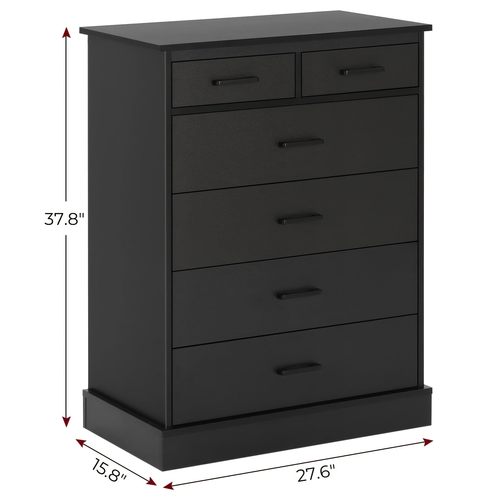 Bedroom Dressing Table, 6 Drawer Chest, Large Capacity Storage Cabinet, Tall Dressing Table For Bedroom, Hallway, Entryway, Black