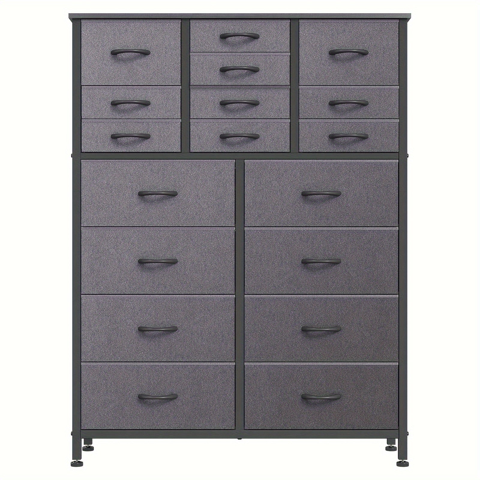 Dresser for Bedroom Tall Dresser Chests of Drawers with 18 Fabric Drawers Wood Top for Closets Living Room