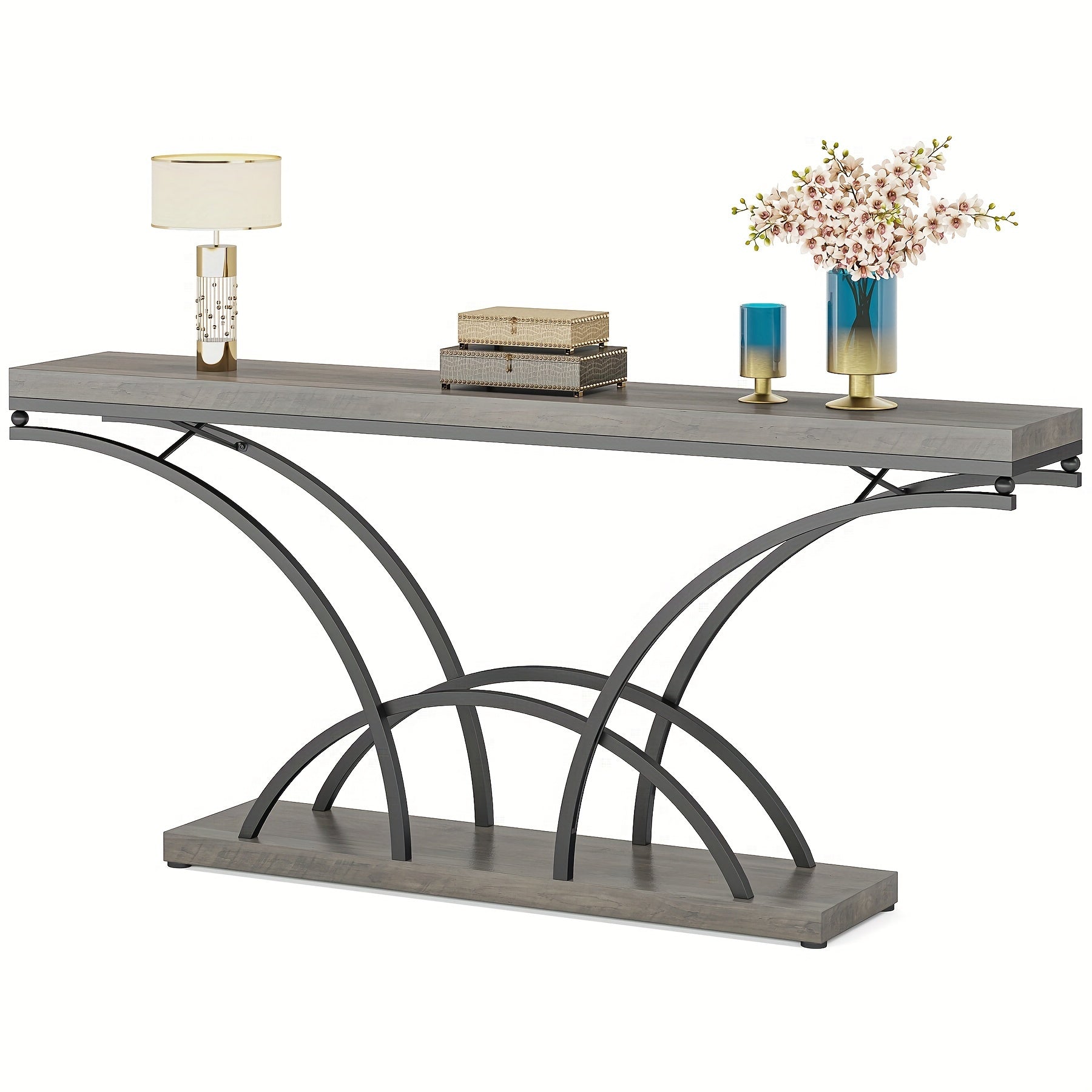 Console Sofa Table with Half-Moon Legs, Modern Accent Tables for Entryway, Living Room (Dimensions in cm)