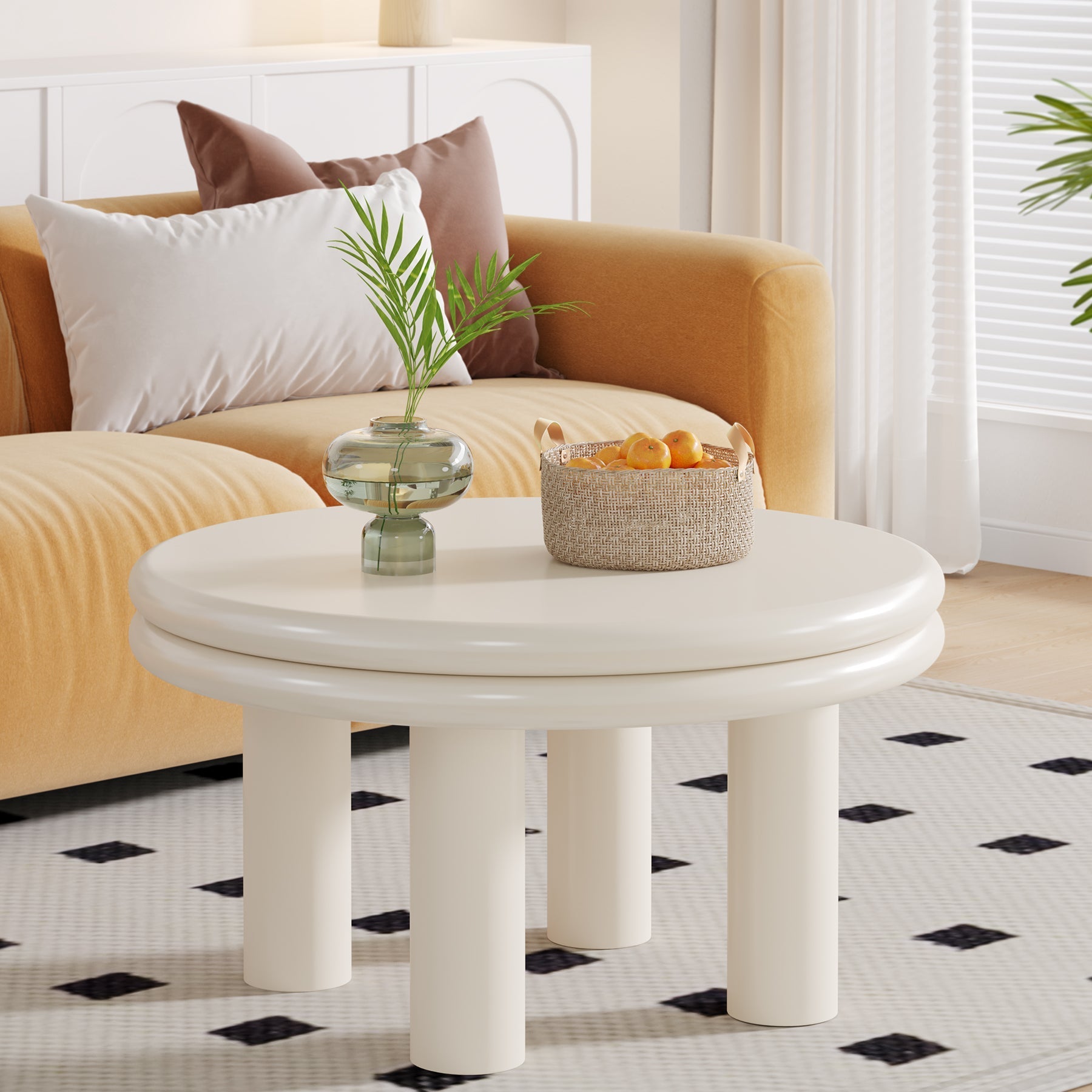 80 cm Coffee Table, Round Center Table Indoor Tea Table