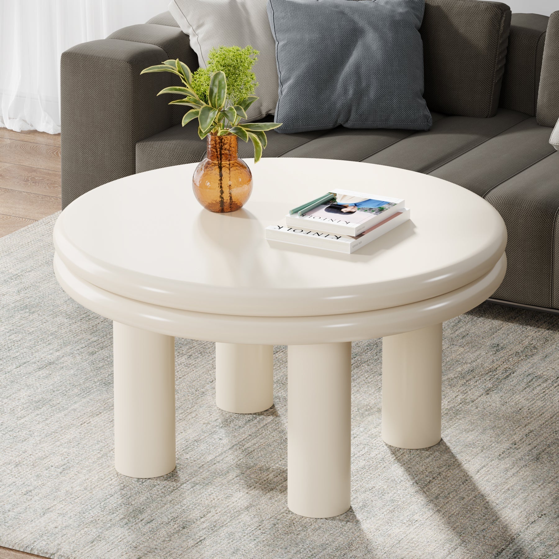 80 cm Coffee Table, Round Center Table Indoor Tea Table