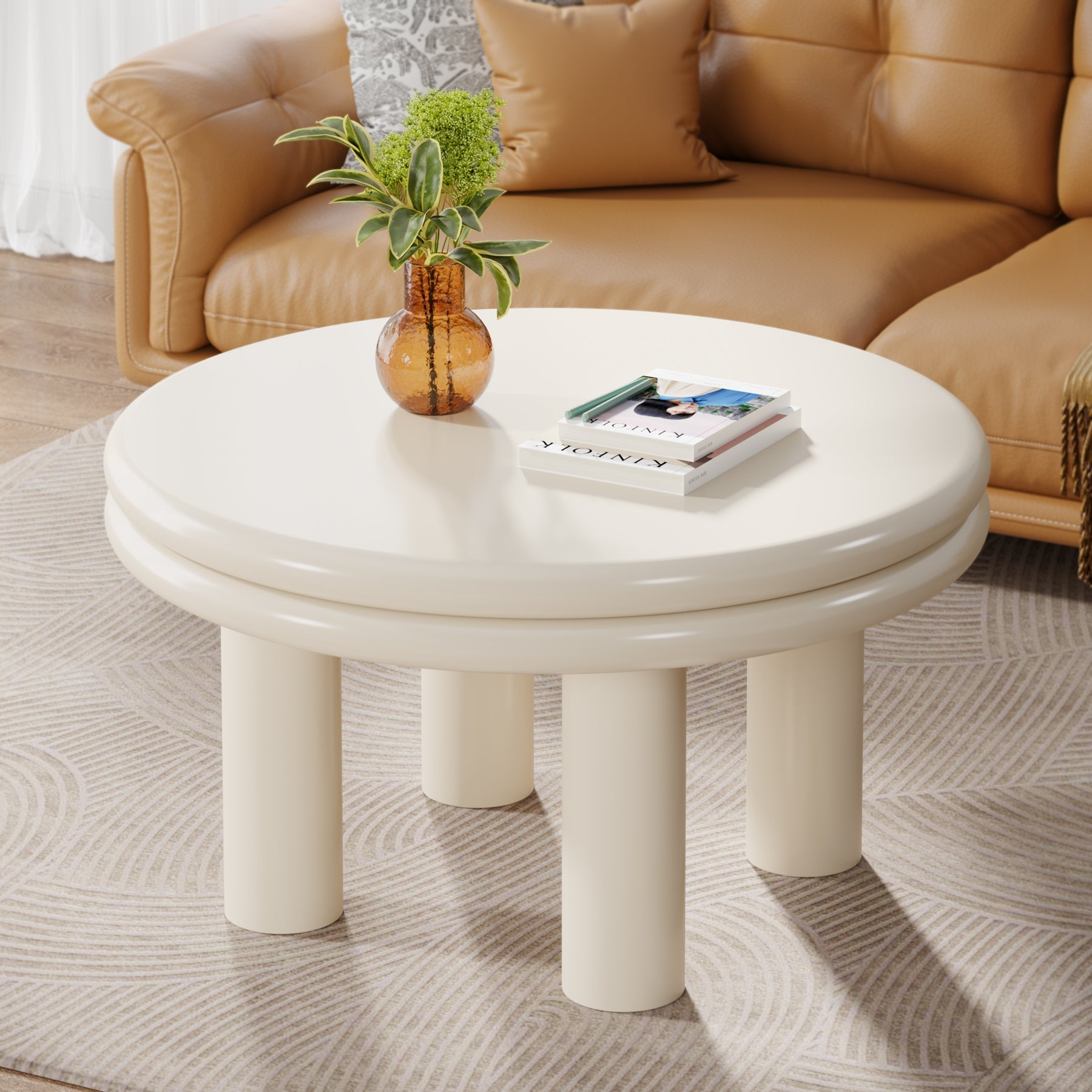 80 cm Coffee Table, Round Center Table Indoor Tea Table