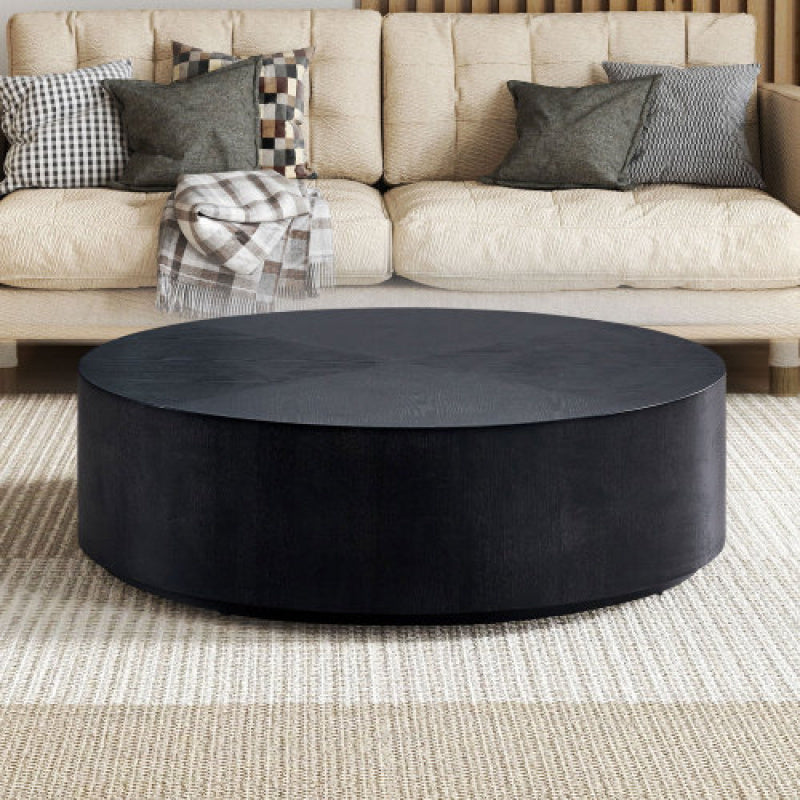 88cm Round Coffee Tables for Living Room, Modern Minimalist Side Tables Accent End Table Drum Center Table for Apartment, Office