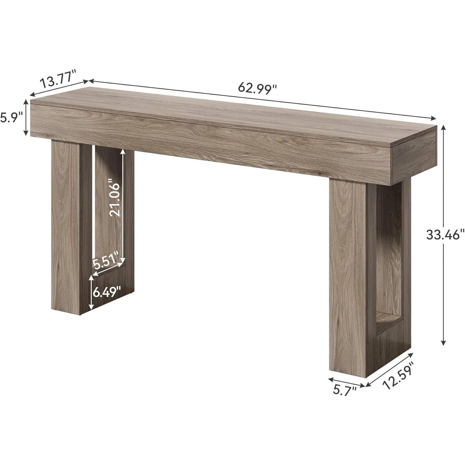 Chic 160 cm Grey Wooden Console Table - Versatile Entryway, Foyer & Living Room Sofa Table with Ample Storage Space