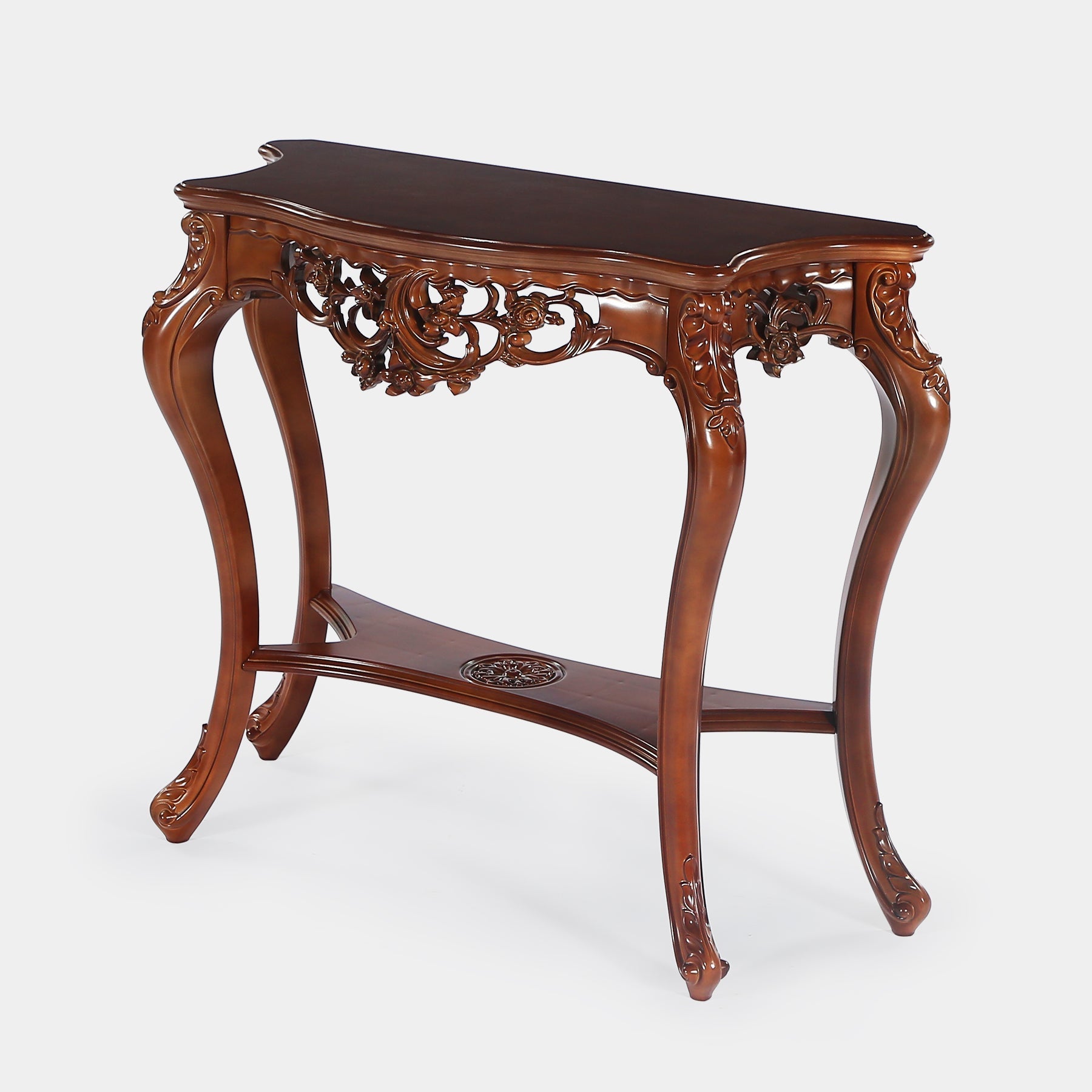 95.5 cm Console Table, Elegant Two-Tier Entryway Hallway Table