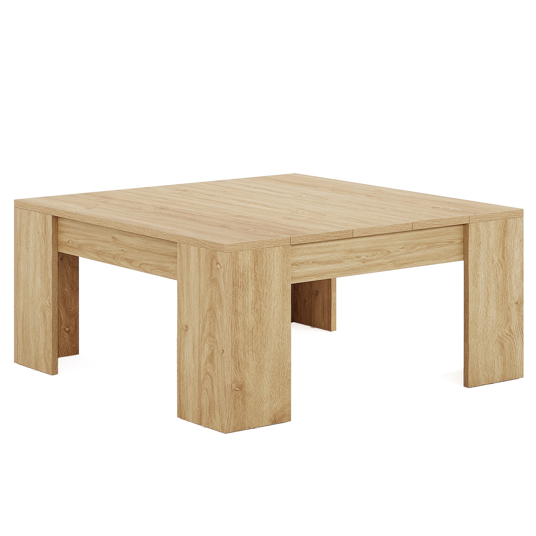 98.5 cm Square Coffee Table, Wood Center Table Snack Table