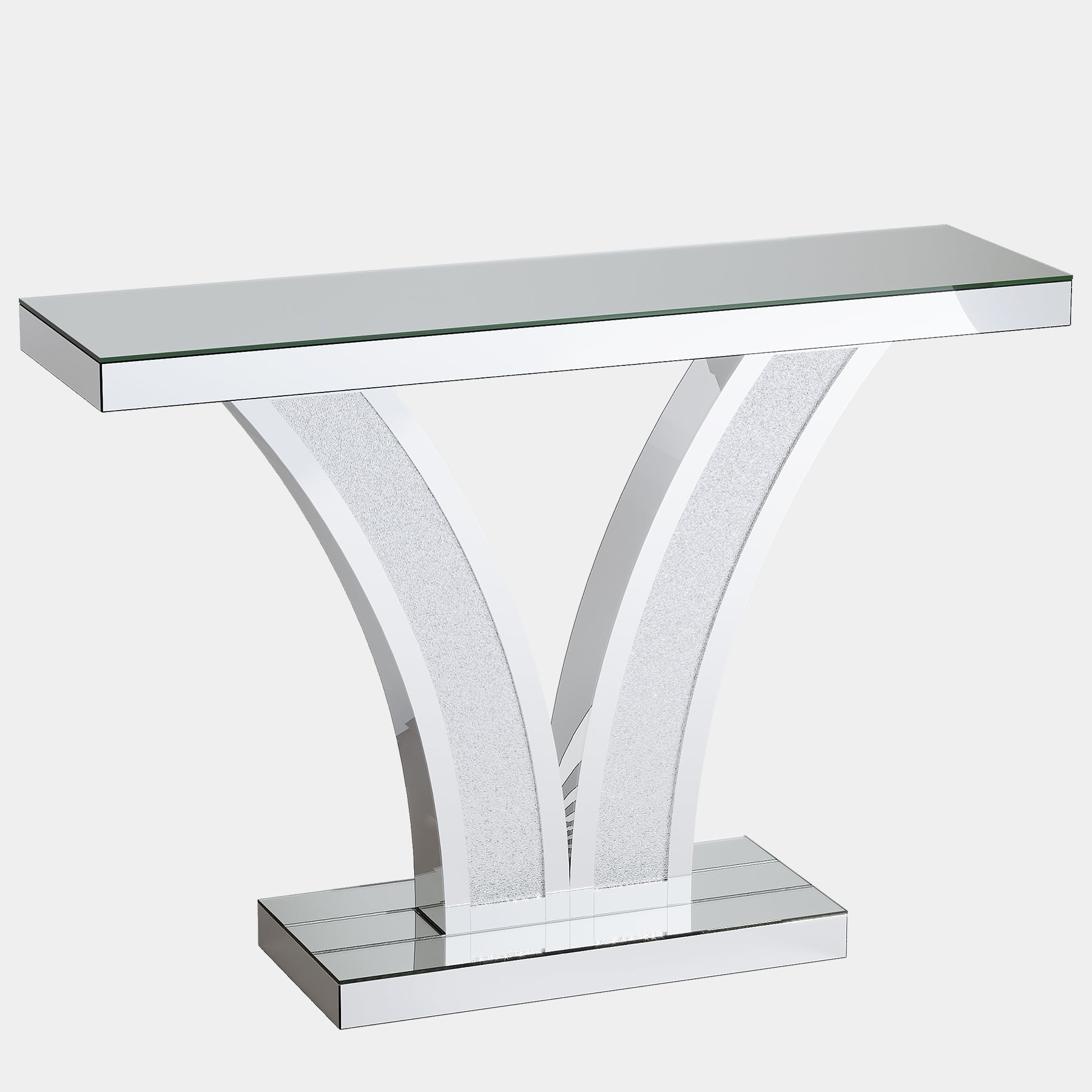 99 cm Mirrored Console Table, Modern Silver Entryway Table