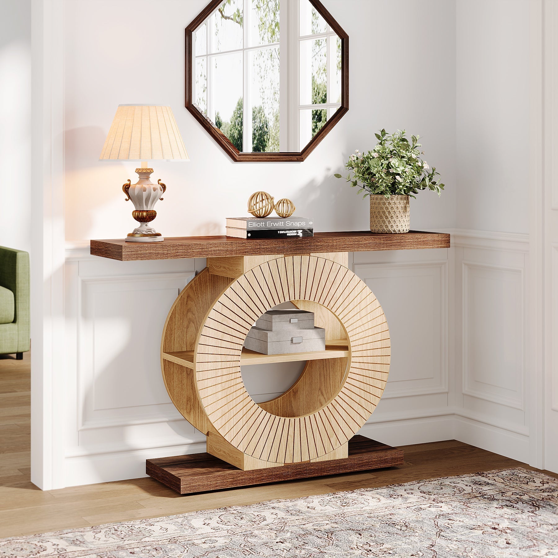 100 cm Console Table, Elegant Wood Sofa Table Hallway Table