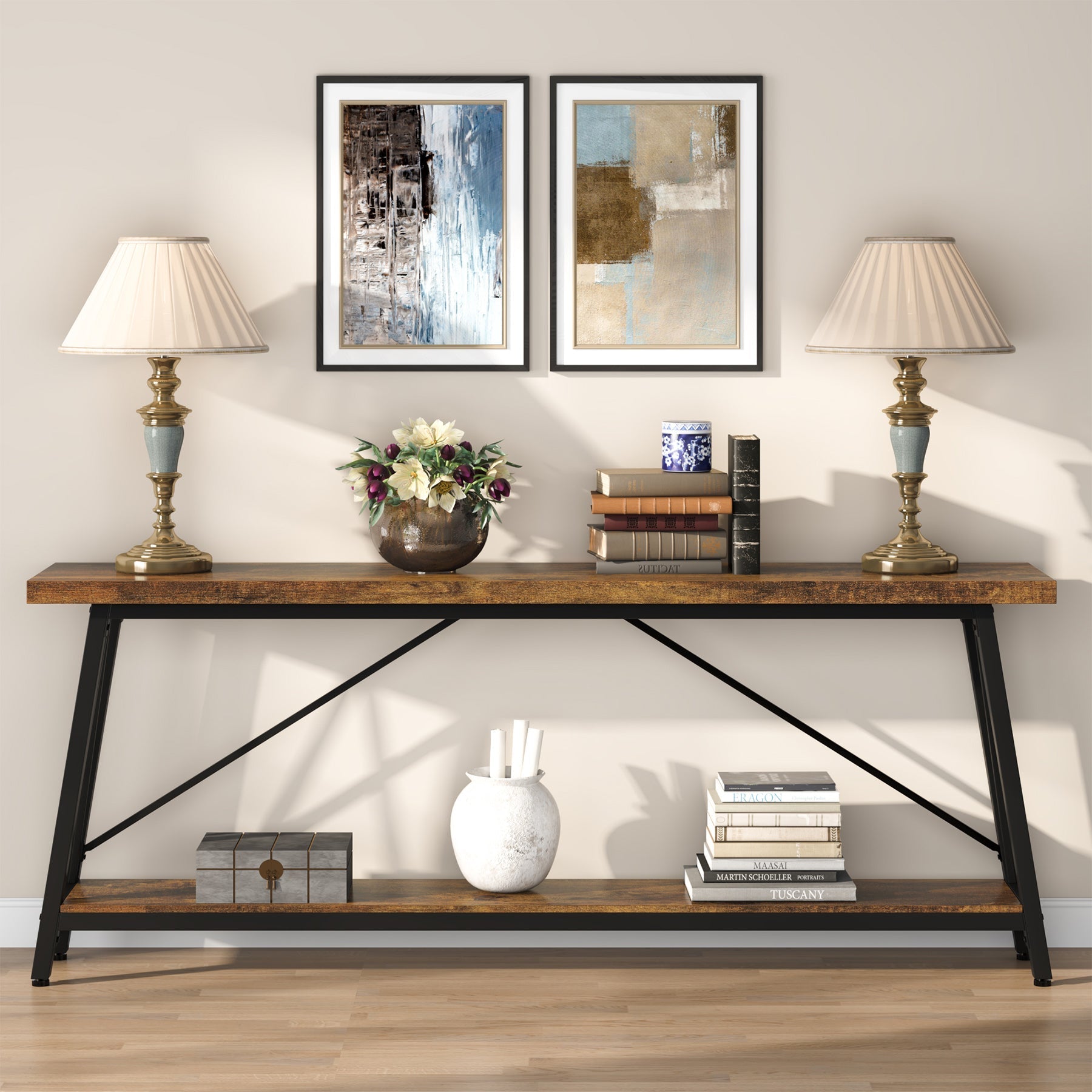 180 cm Console Table, Extra Long Sofa Table Behind Couch