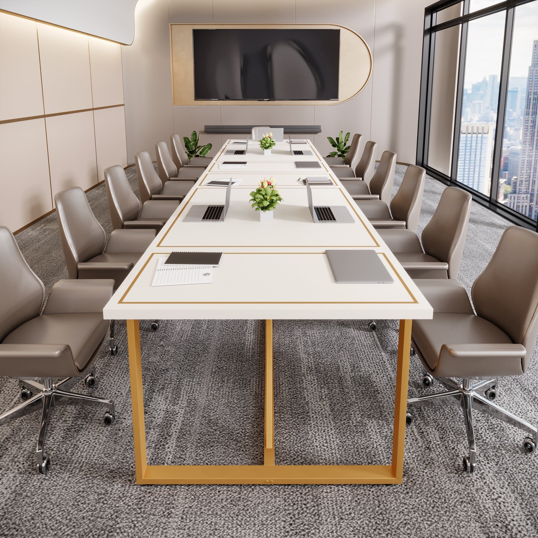 183 cm Conference Table, 180 cm Modern Large Executive Computer Desk