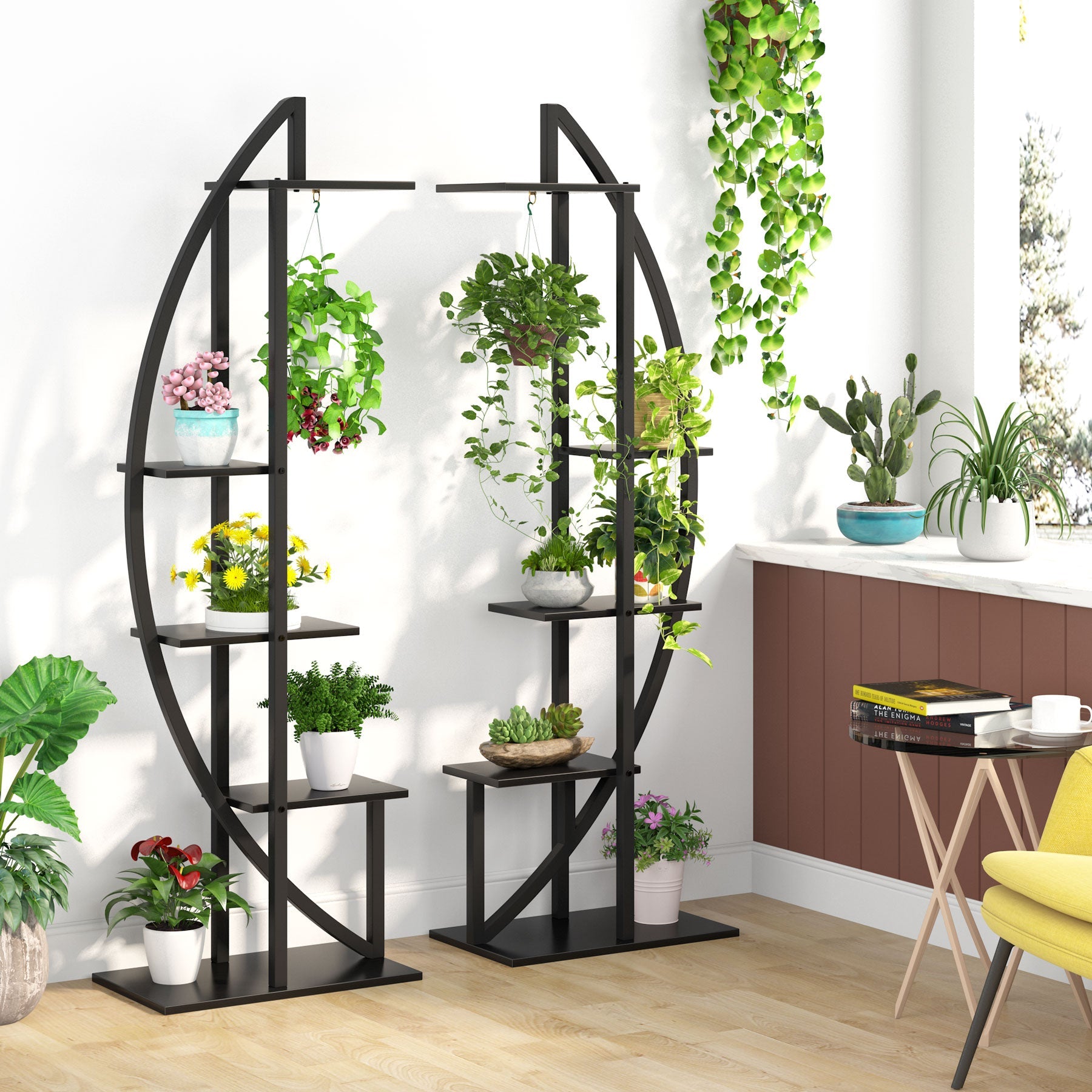 Curved Plant Stand Pack of 2, 5-Tier Flower Display Shelf (in cm)