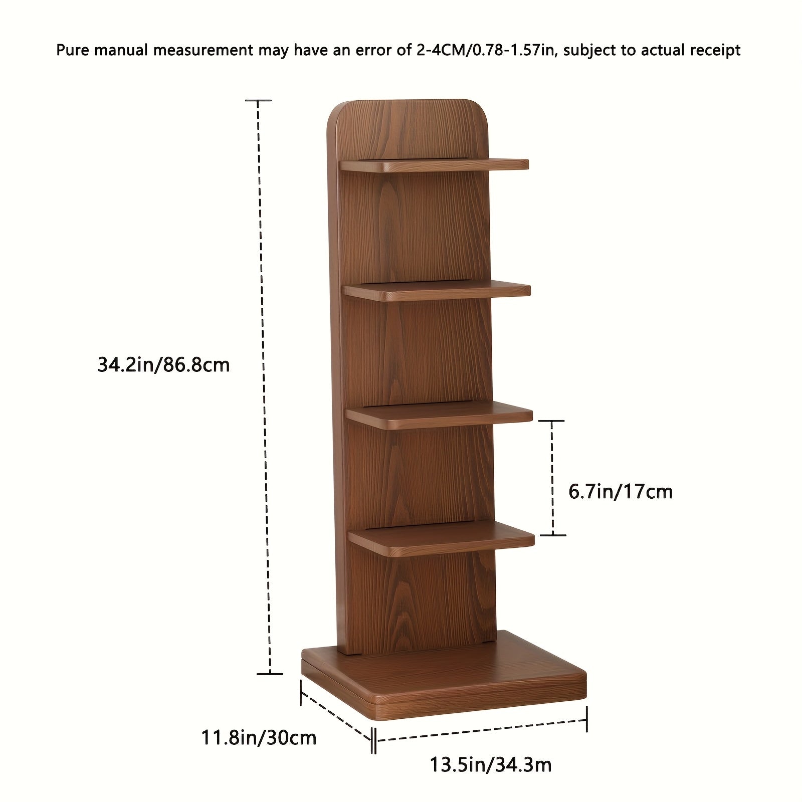 Furniture For Home Narrow Bookshelf, Ladder Bookshelf, 5 Shelf Bookcase, Mid Century Modern Bookshelf With Freestanding Display Shelves, Anti-tip Device And Thickened Base, Wood Bookshelf For Living Room, Apartment,