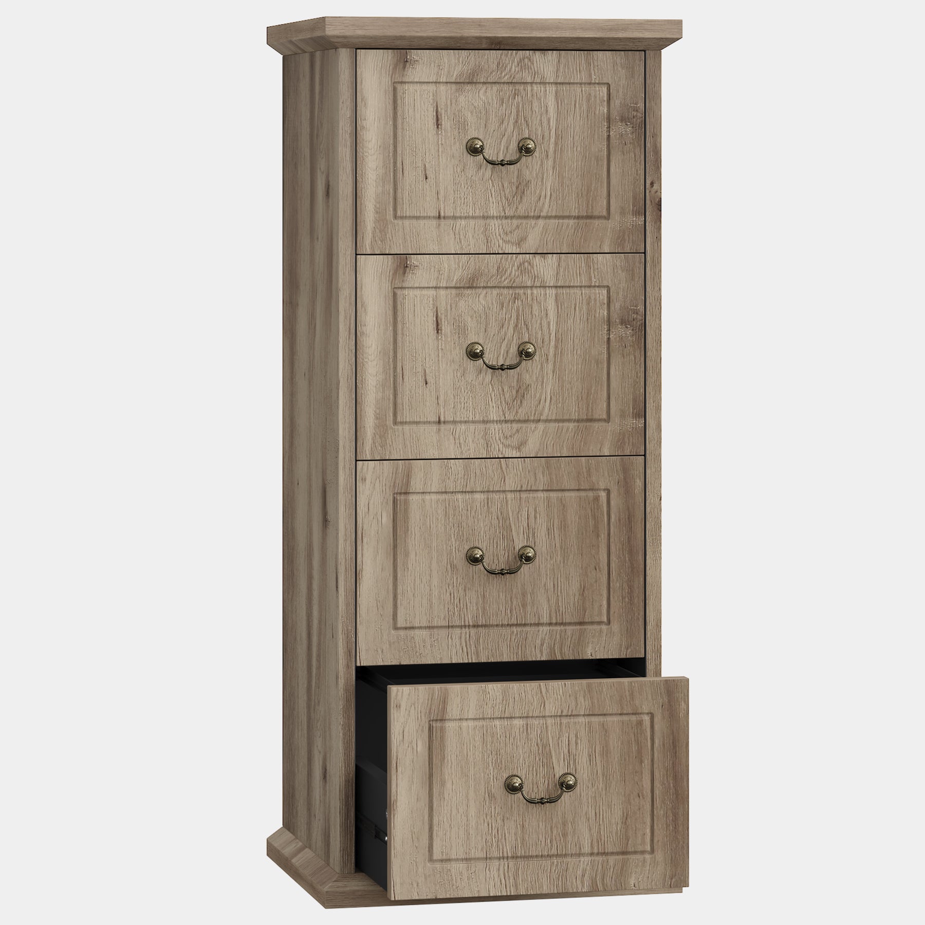 4-Drawer File Cabinet, Vertical Wood Filing Cabinet (Converted to cm)