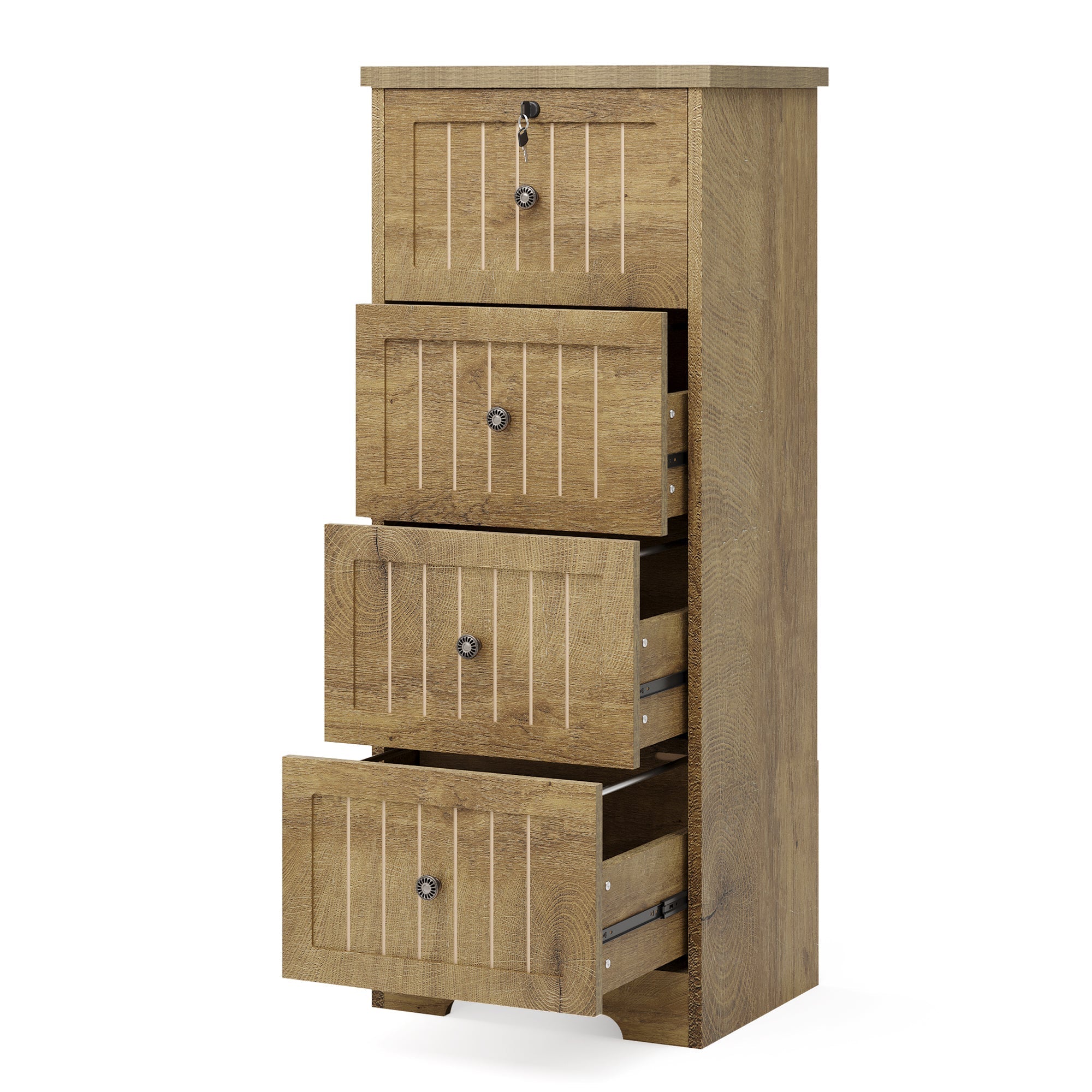 4-Drawer File Cabinet, Vintage Vertical Filing Cabinet (cm)