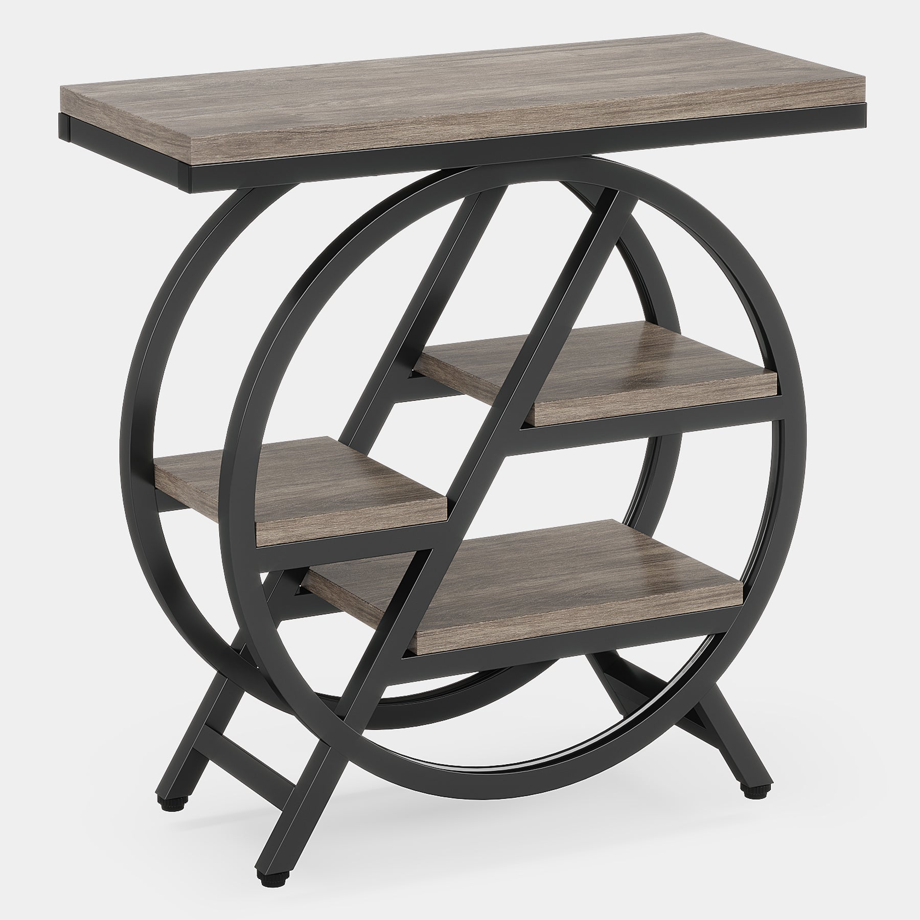 4-Tier End Table, Small Side Table Snack Table with Storage Shelves