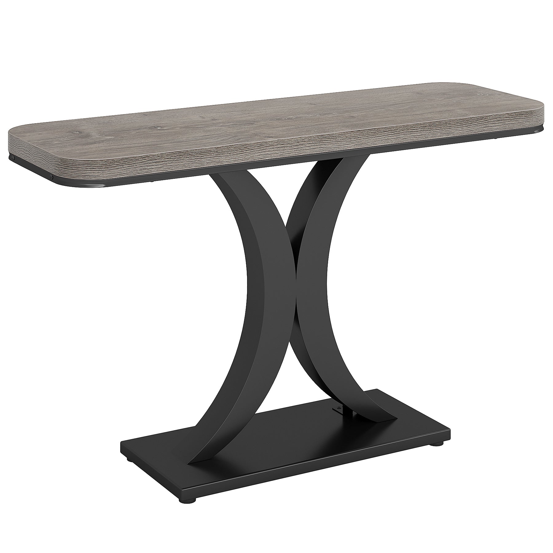 102 cm Console Table, Narrow Entryway Foyer Table with Geometric Base