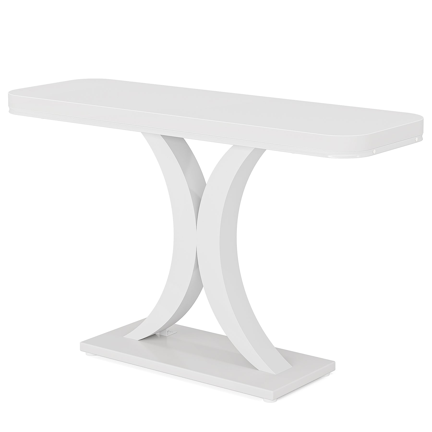 102 cm Console Table, Narrow Entryway Foyer Table with Geometric Base