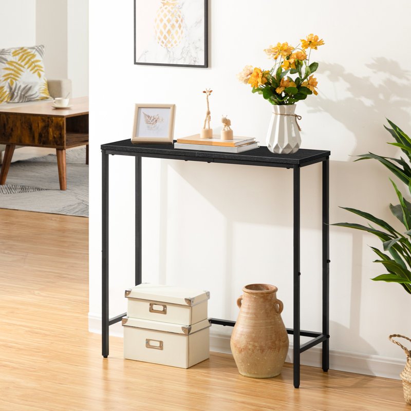 Narrow Console Table, 75 cm Small Entryway Table, Thin Sofa Table, Side Table, Display Table for Hallway, Bedroom, Living Room, Foyer, Greige and Black, Black, White and Golden