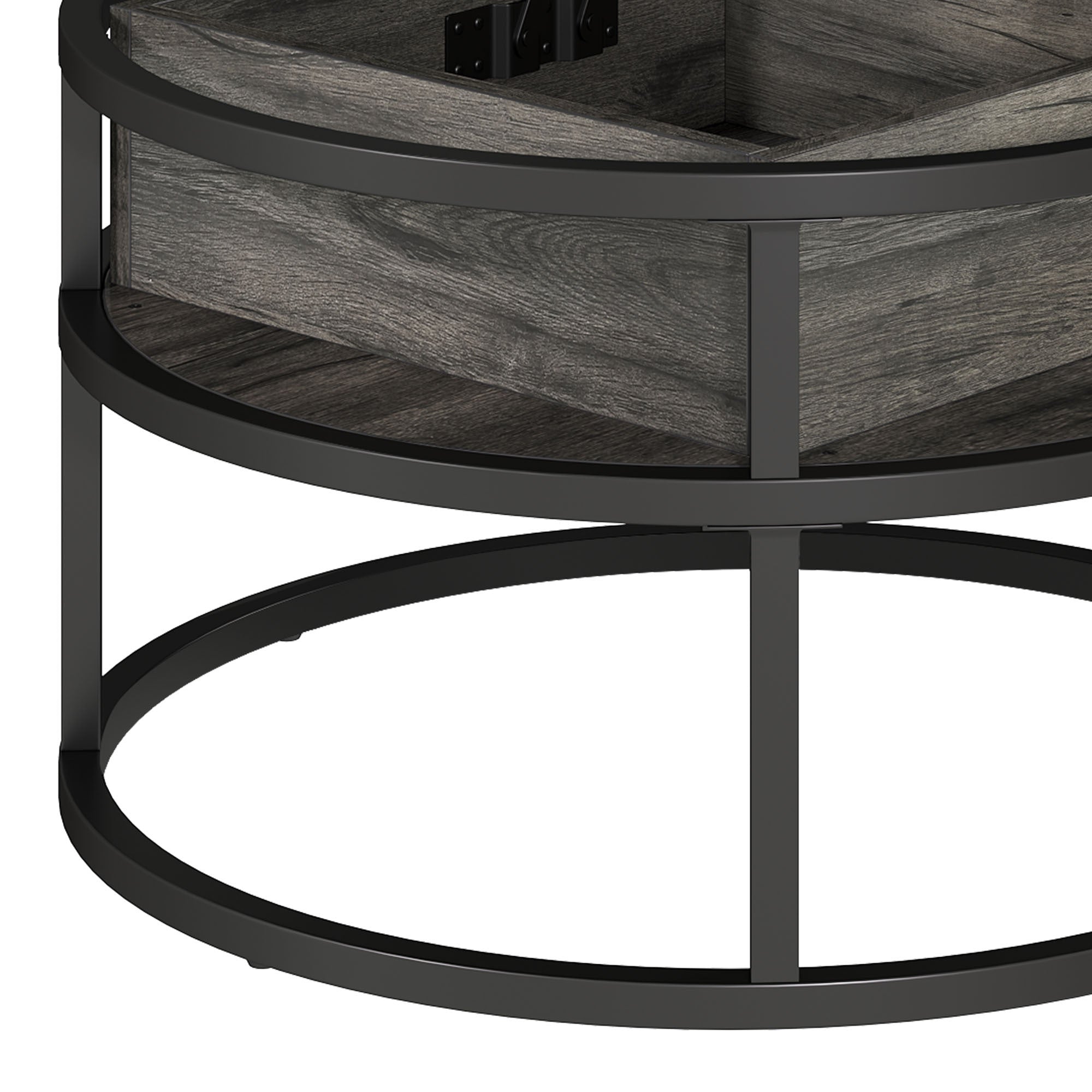 Rileesh Sleek Round Coffee Table with Hidden Storage for Living Room Thanksgiving Christmas Halloween Day Gift