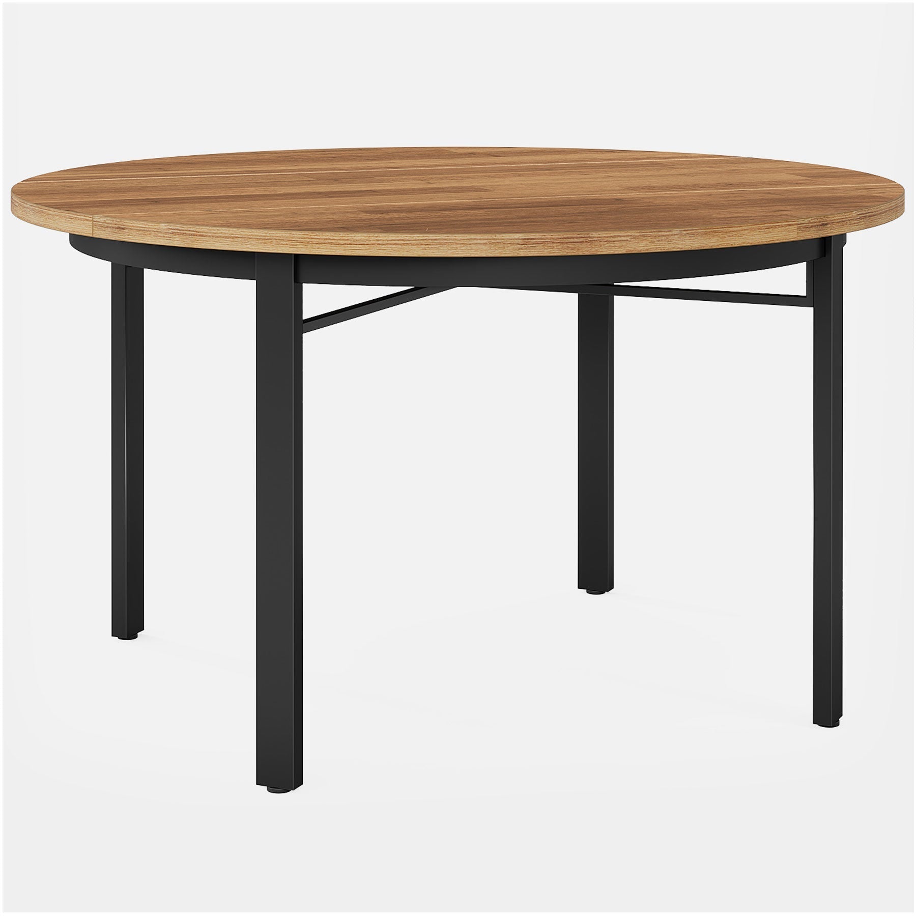 116.8 cm Round Dining Table, Farmhouse Kitchen Table Dinner Table for 4-6 People