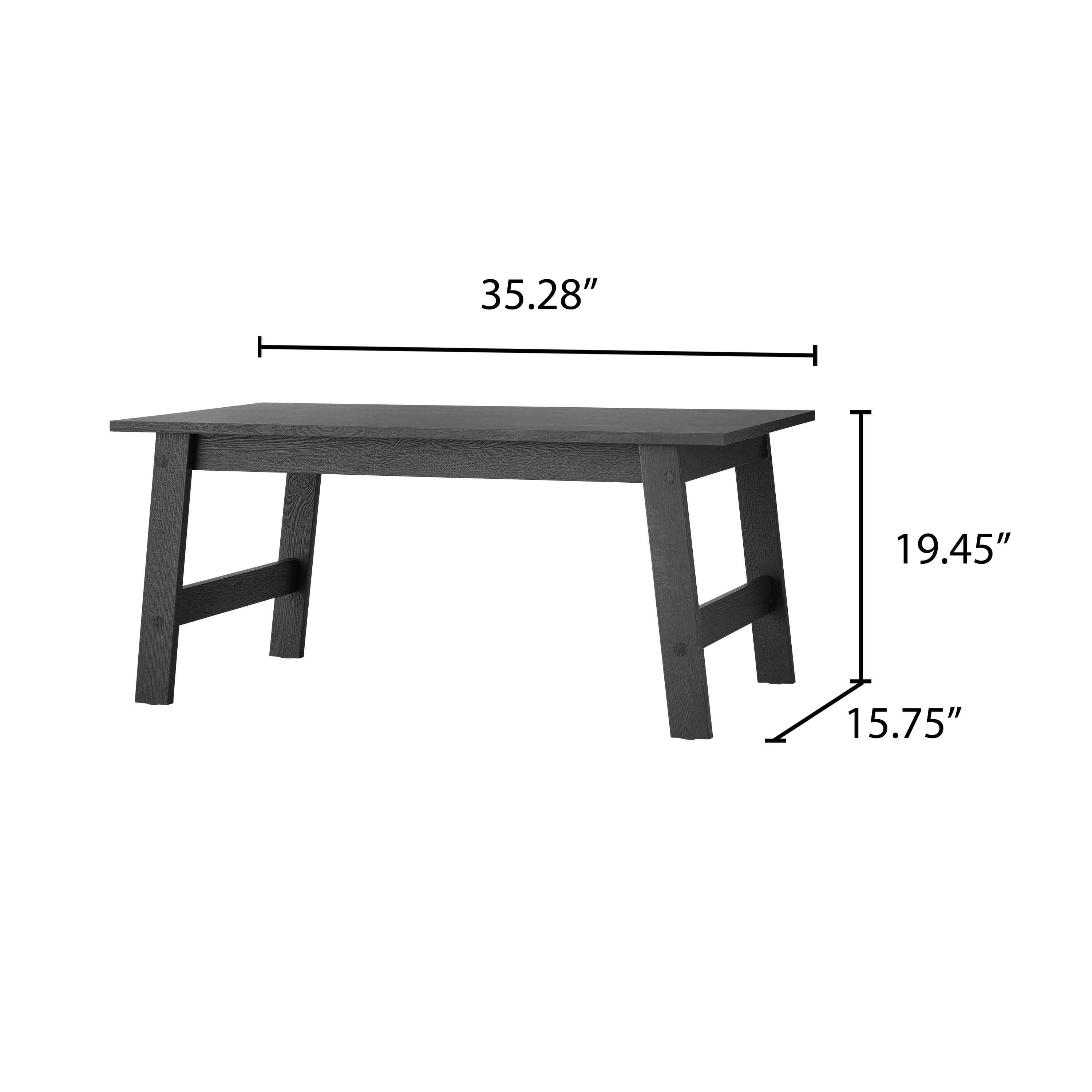 Elegant Black Wooden Coffee Table - Modern Rectangular Design with Storage, Versatile Placement for Living Room & More