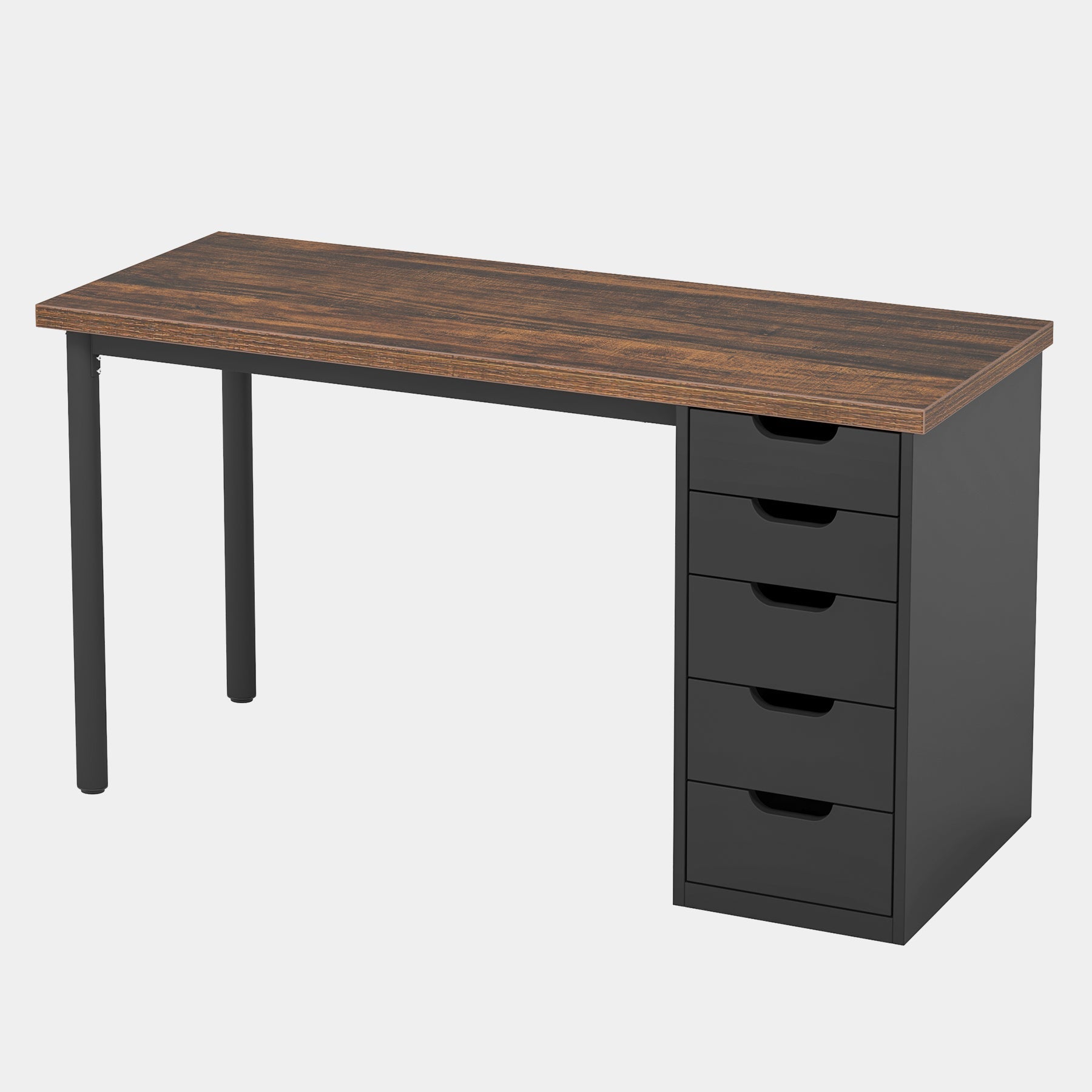 119.4 cm Computer Desk with 5 Drawers, Modern Study Table Writing Desk