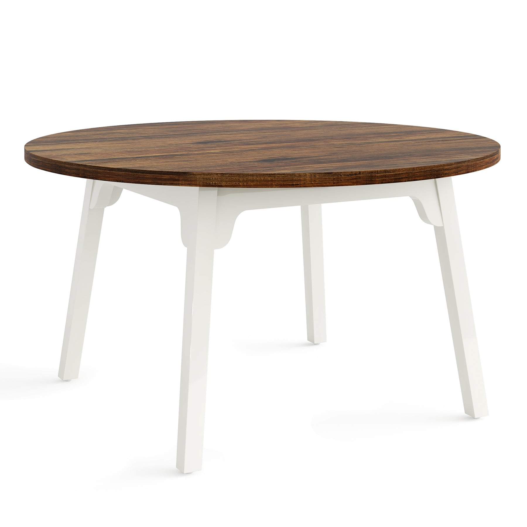 120 cm Dining Table, Round Farmhouse Kitchen Table for 4-6