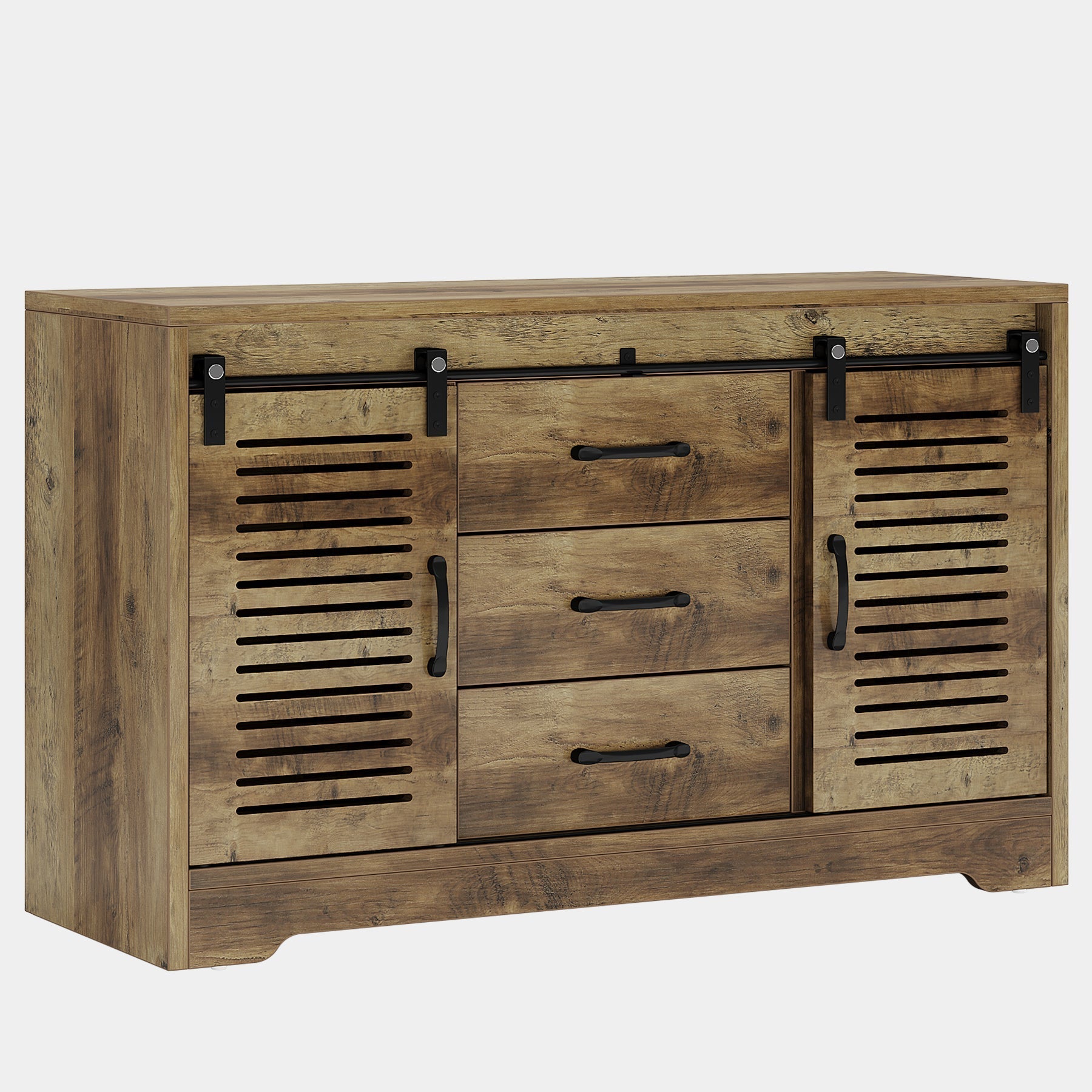 119 cm Sideboard Buffet, Farmhouse Buffet Cabinet with Sliding Doors & Adjustable Shelves