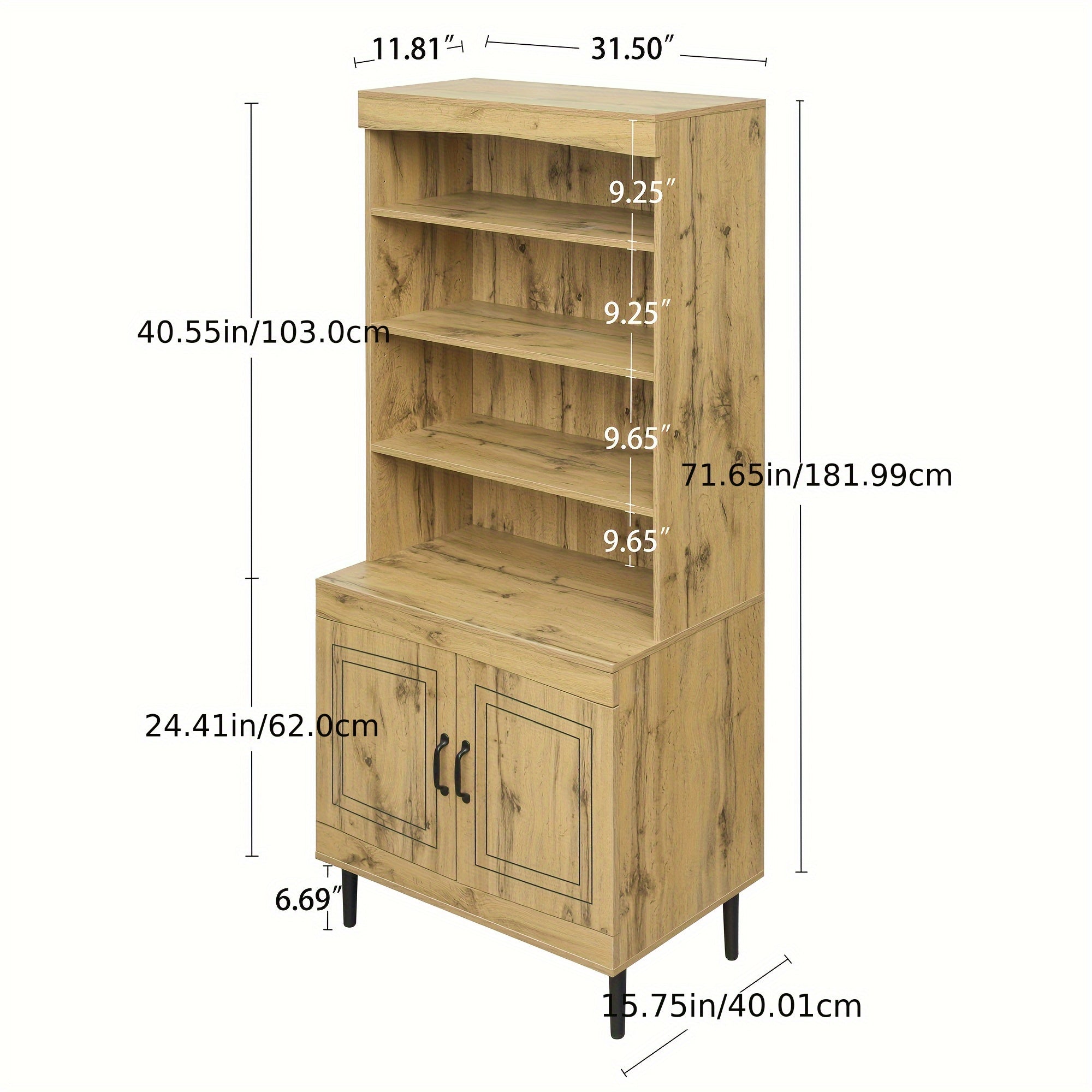 6-Shelf Bookcase, Bookshelves Floor Standing Display Storage Shelves Bookcase Home Decor Furniture For Home Office, Living Room, Easy-to-assemble