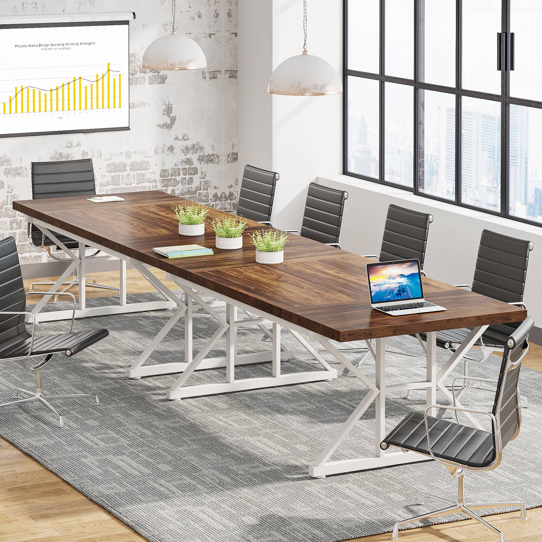 183CM Conference Table, Rectangle Meeting Room Table Executive Desk