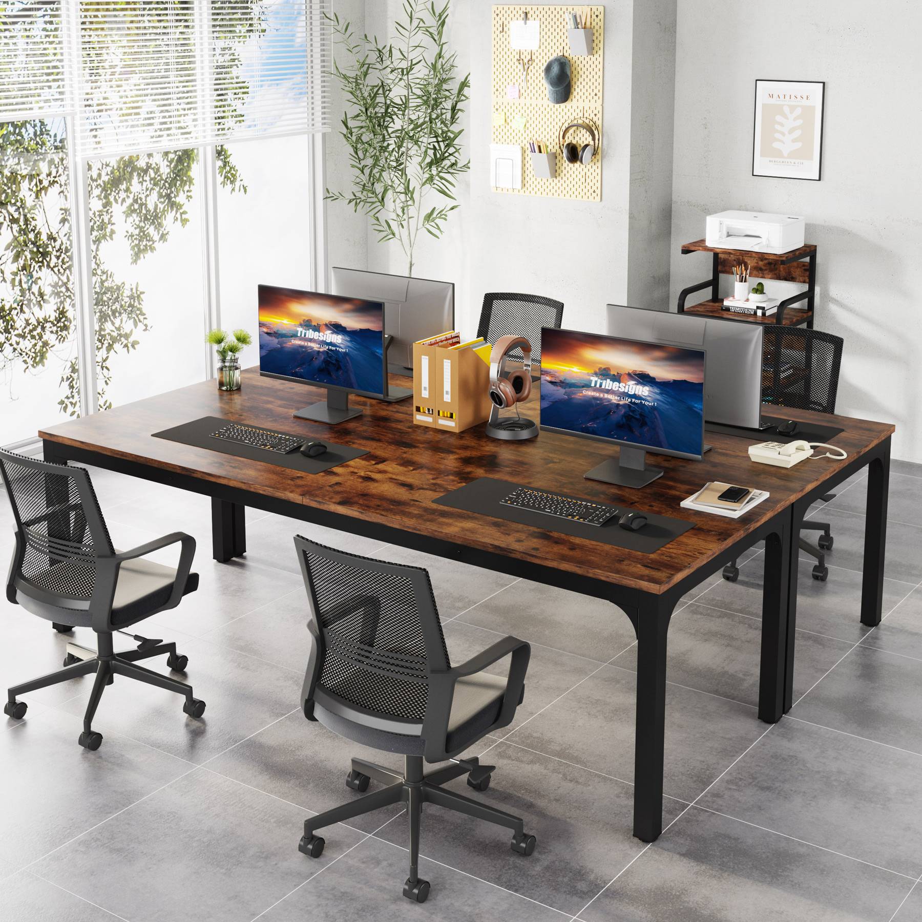 Rectangle Executive Desk, 200 cm Computer Desk 180 cm Conference Table