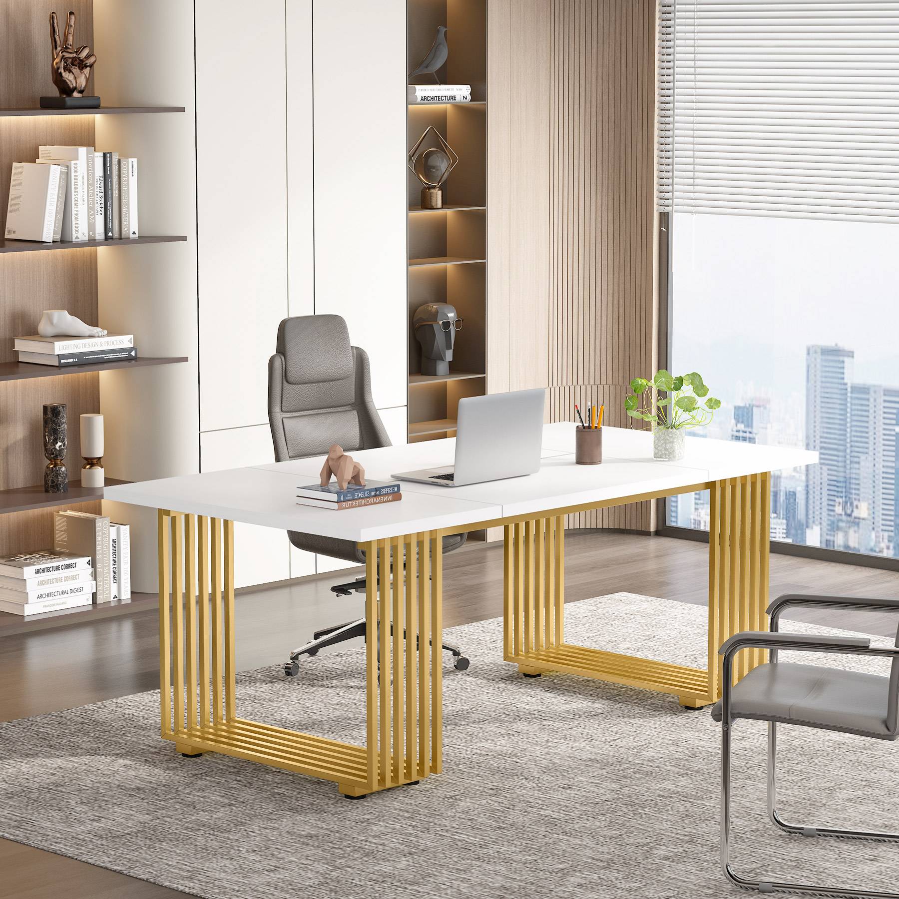 180 cm Executive Desk, Modern Office Computer Desk Conference Table