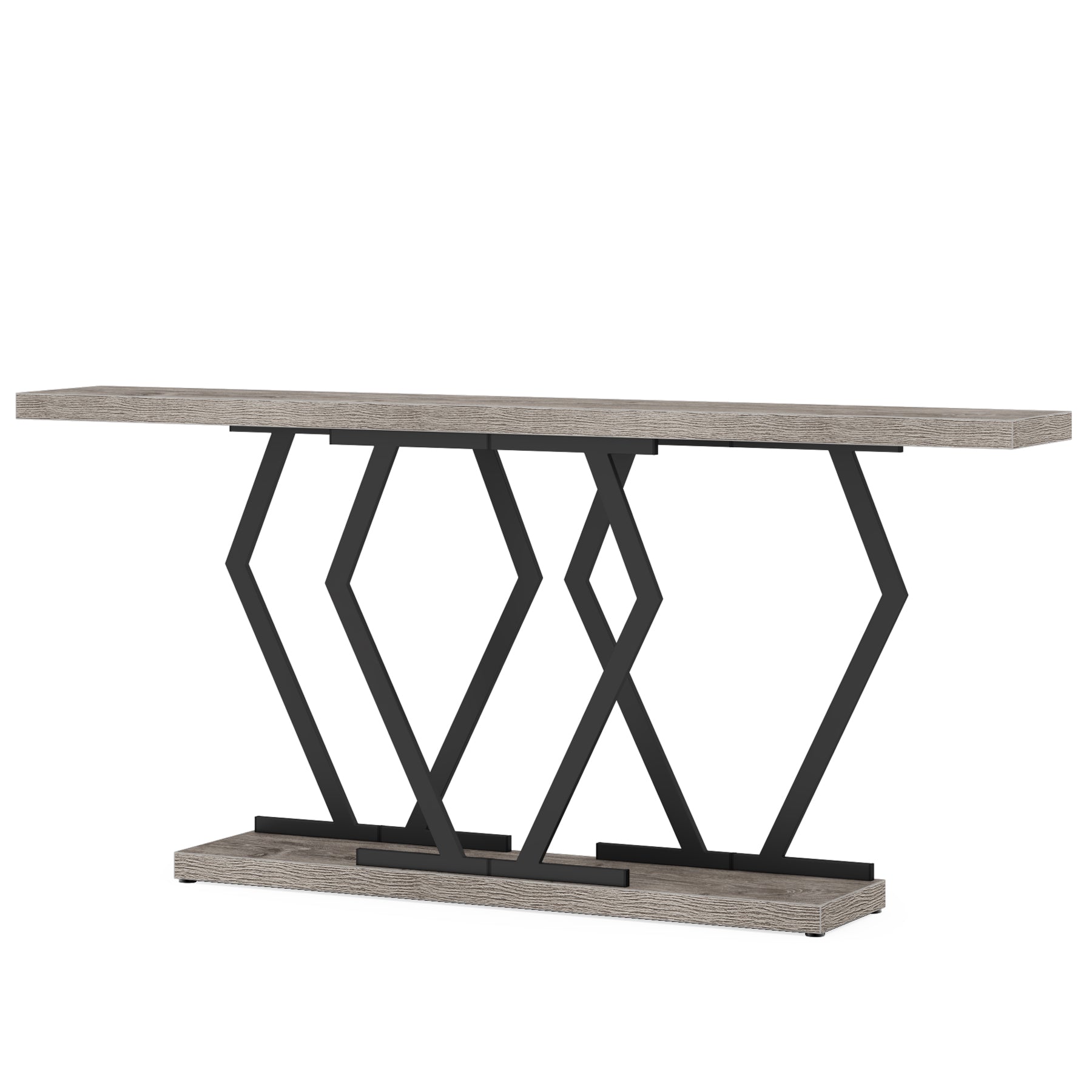 180 cm Console Table, Modern Sofa Table with Faux Marble Tabletop