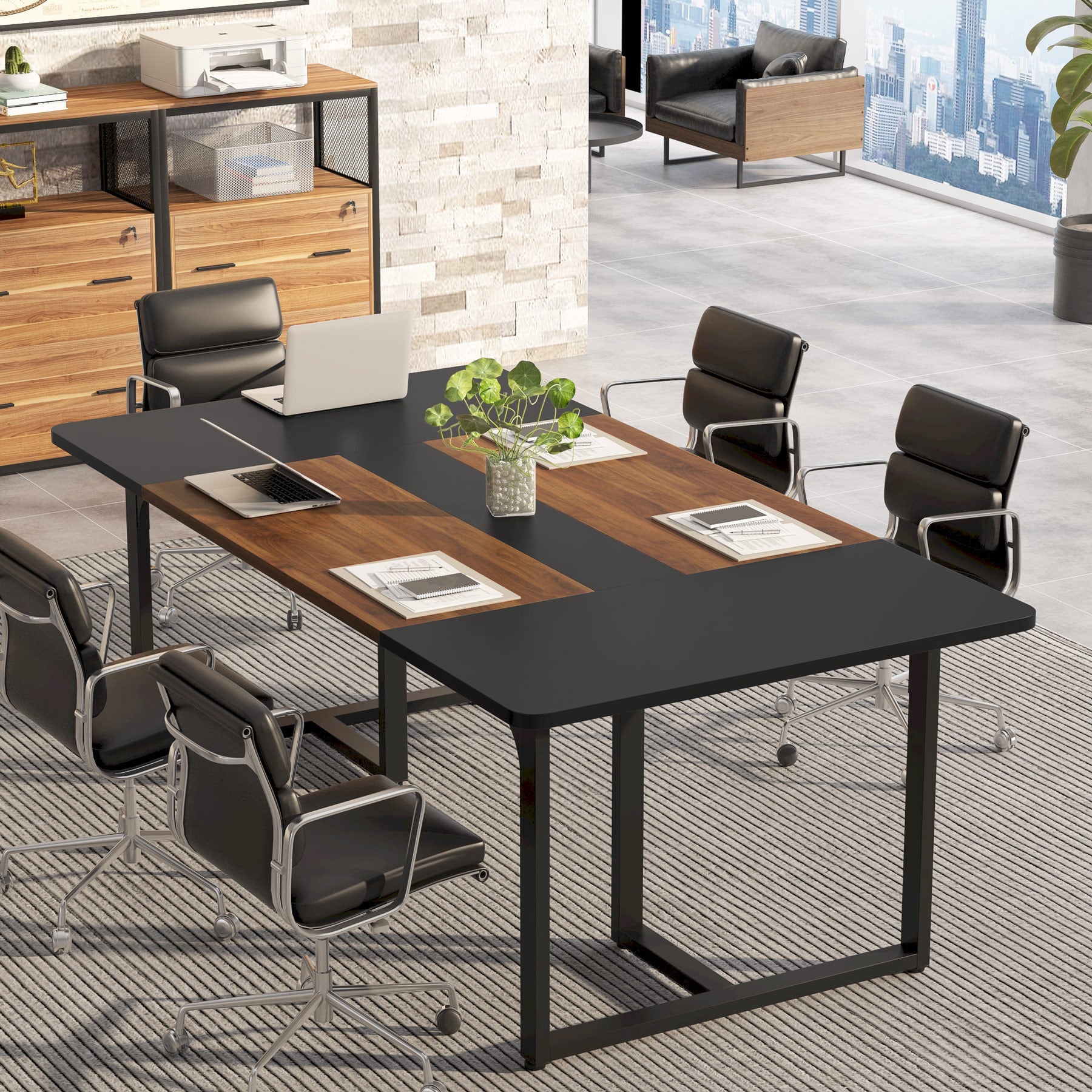 180 cm Conference Table, 180 cm Rectangle Meeting Table for 8 People