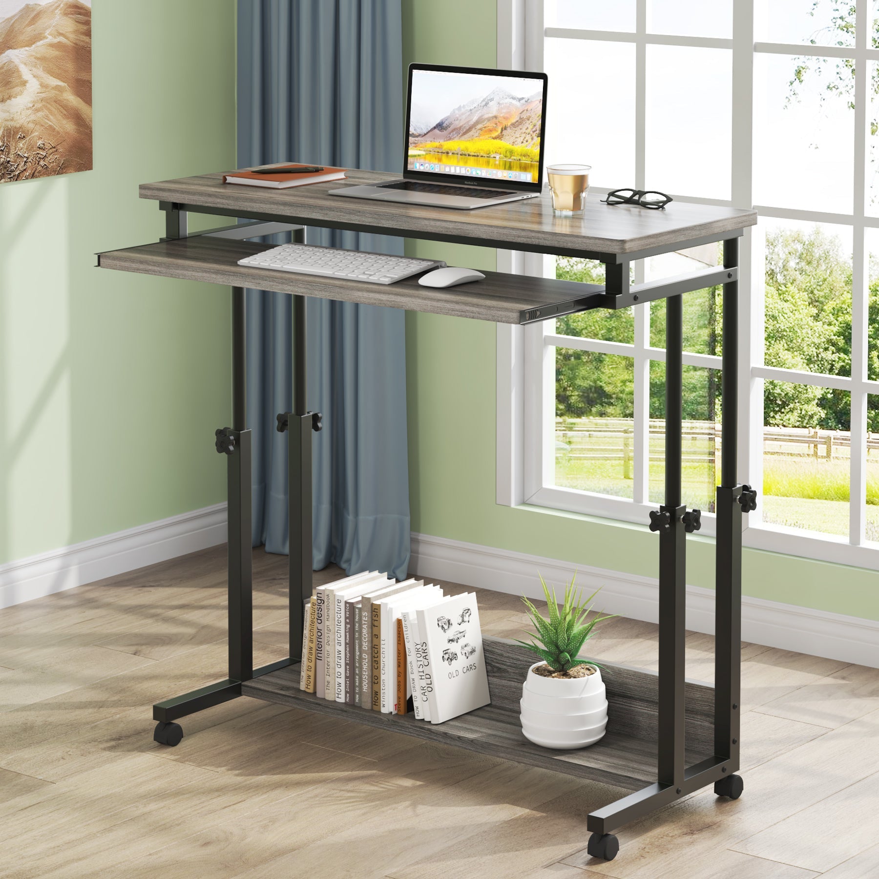 Height Adjustable Desk, Rolling Standing Desk Portable Desk (Adjustable Height in cm)