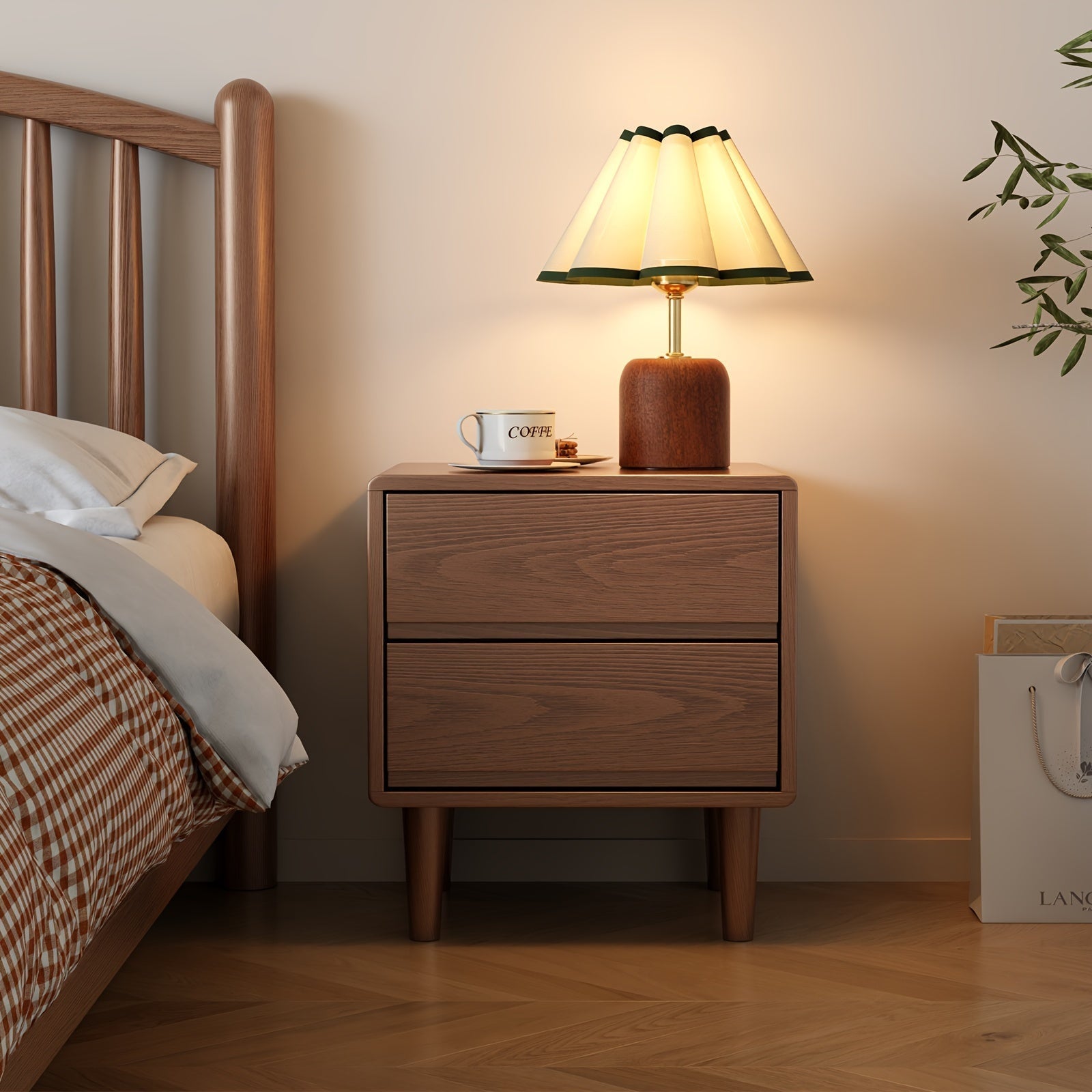 Solid Wood Bedside Table, Simple Modern Bedroom Storage Cabinet, Household Small Bedside Storage Cabinet, Simple Storage Cabinet