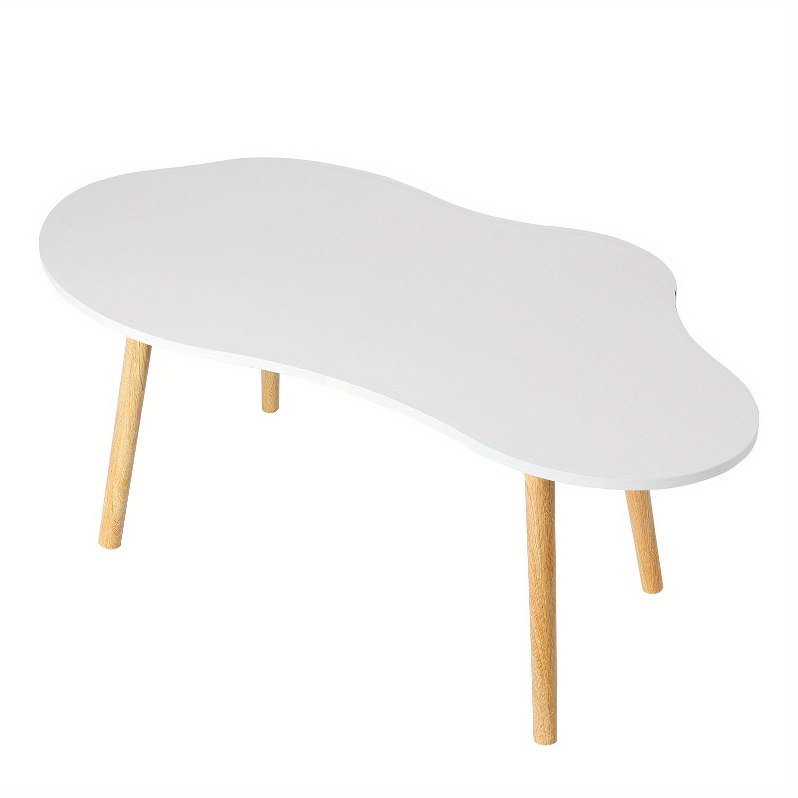 Modern Nordic-Inspired Coffee Table - White, Contemporary Cloud Design with Storage for Living Room & Small Apartments, Coffee Table for Living Room